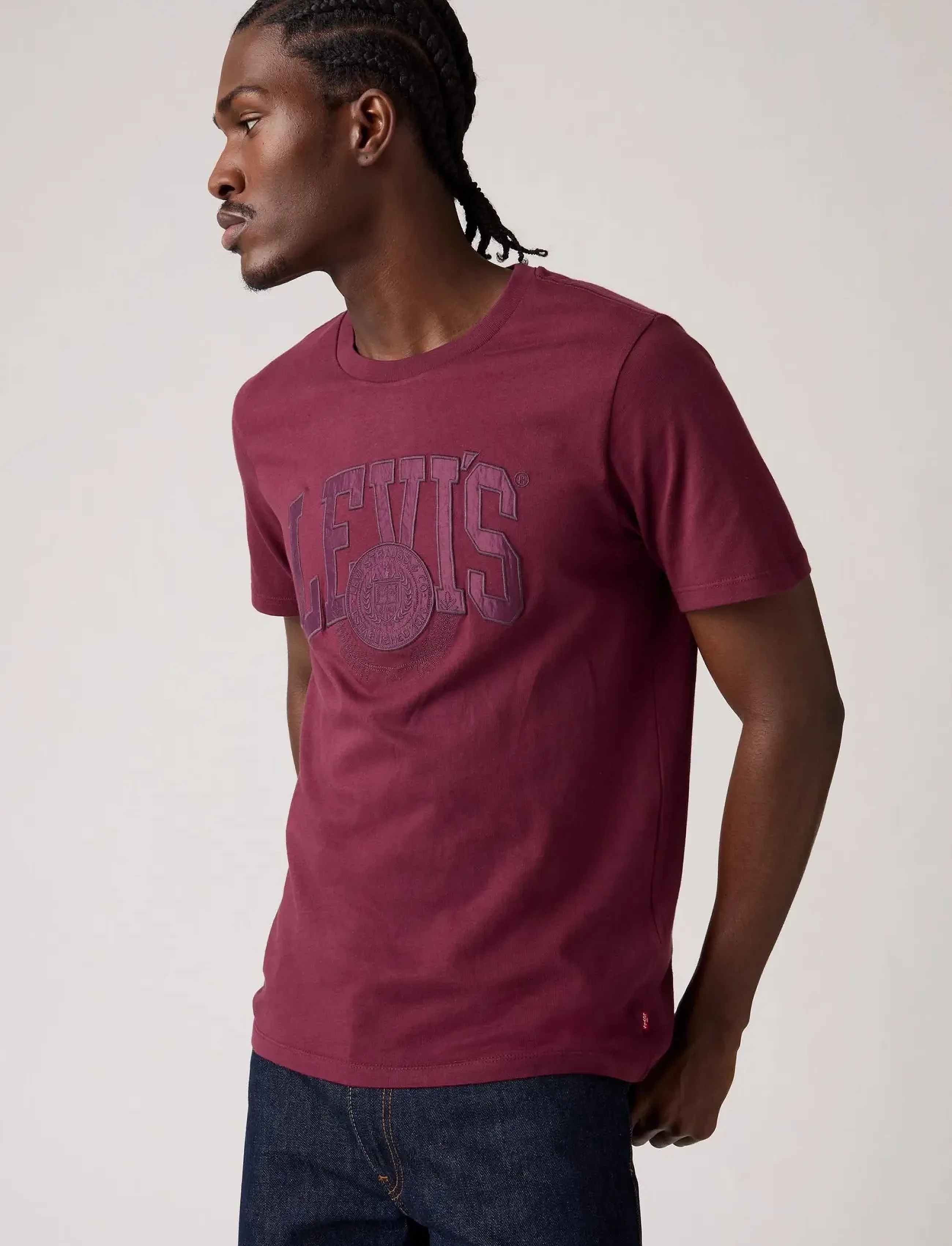 Levi's® GRAPHIC CREWNECK TEE APPLIQUE - Kortærmede T-shirts - PURPLES / burgundy