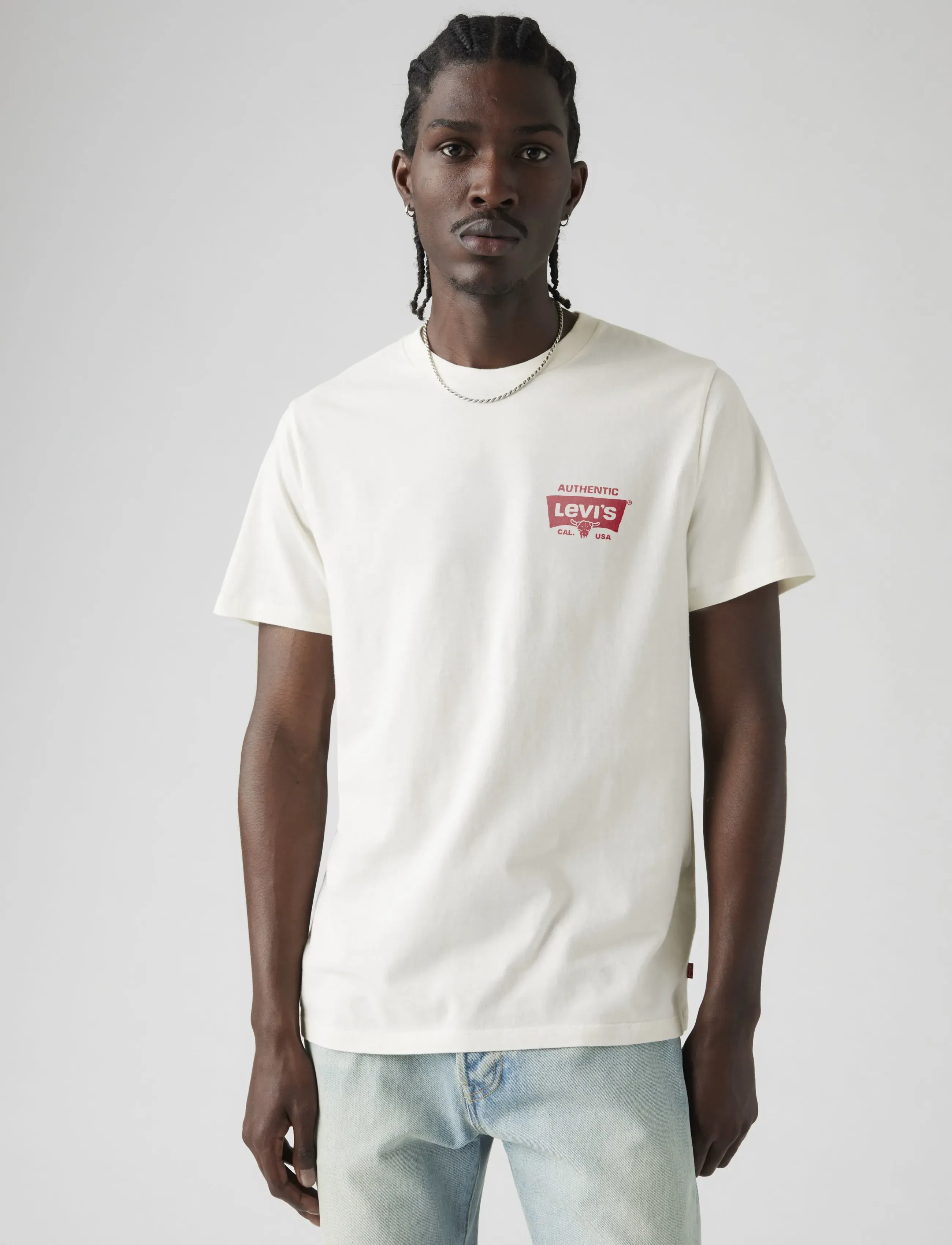 Levi's Graphic Crewneck Tee Made For, XL, T-shirts, Weiß - Short-sleeved, Männerswear