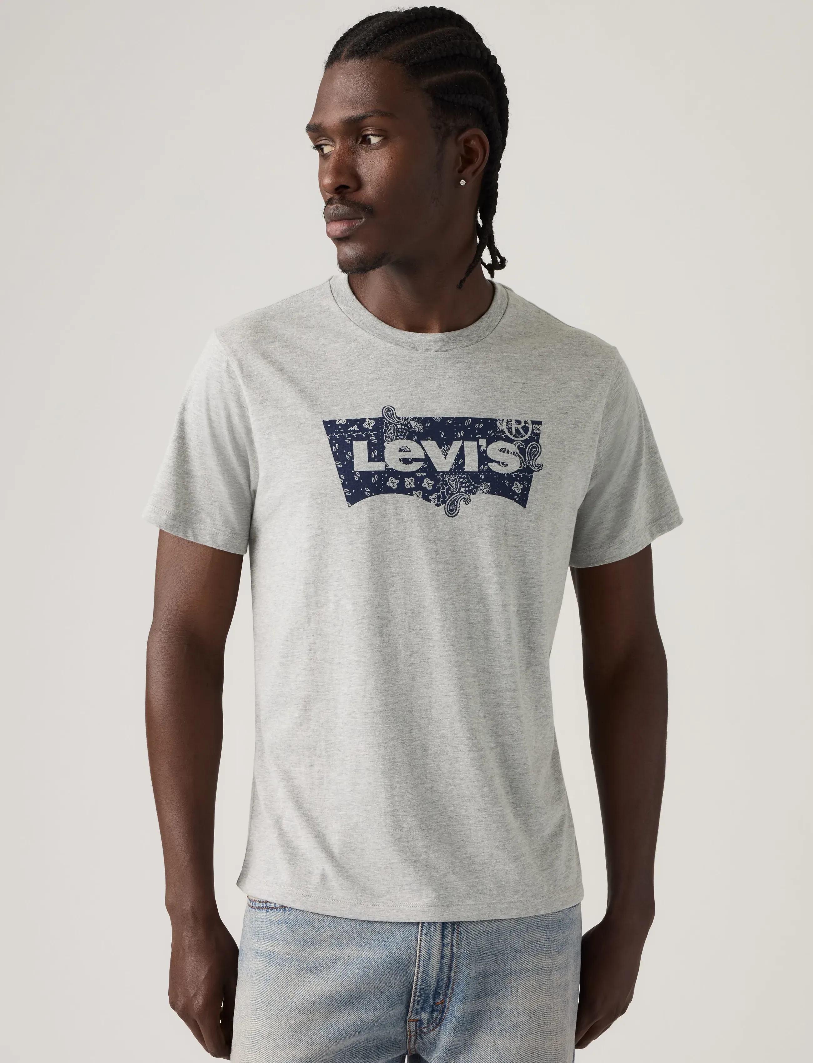 Levi's® GRAPHIC CREWNECK TEE BANDANA B - T-särgid - GREYS / grey