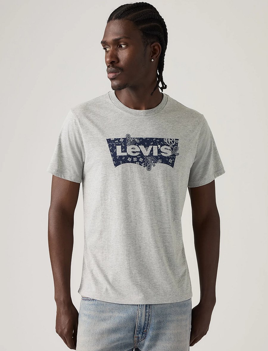 Levi's® - GRAPHIC CREWNECK TEE BANDANA B - lühikeste varrukatega t-särgid - greys - 0