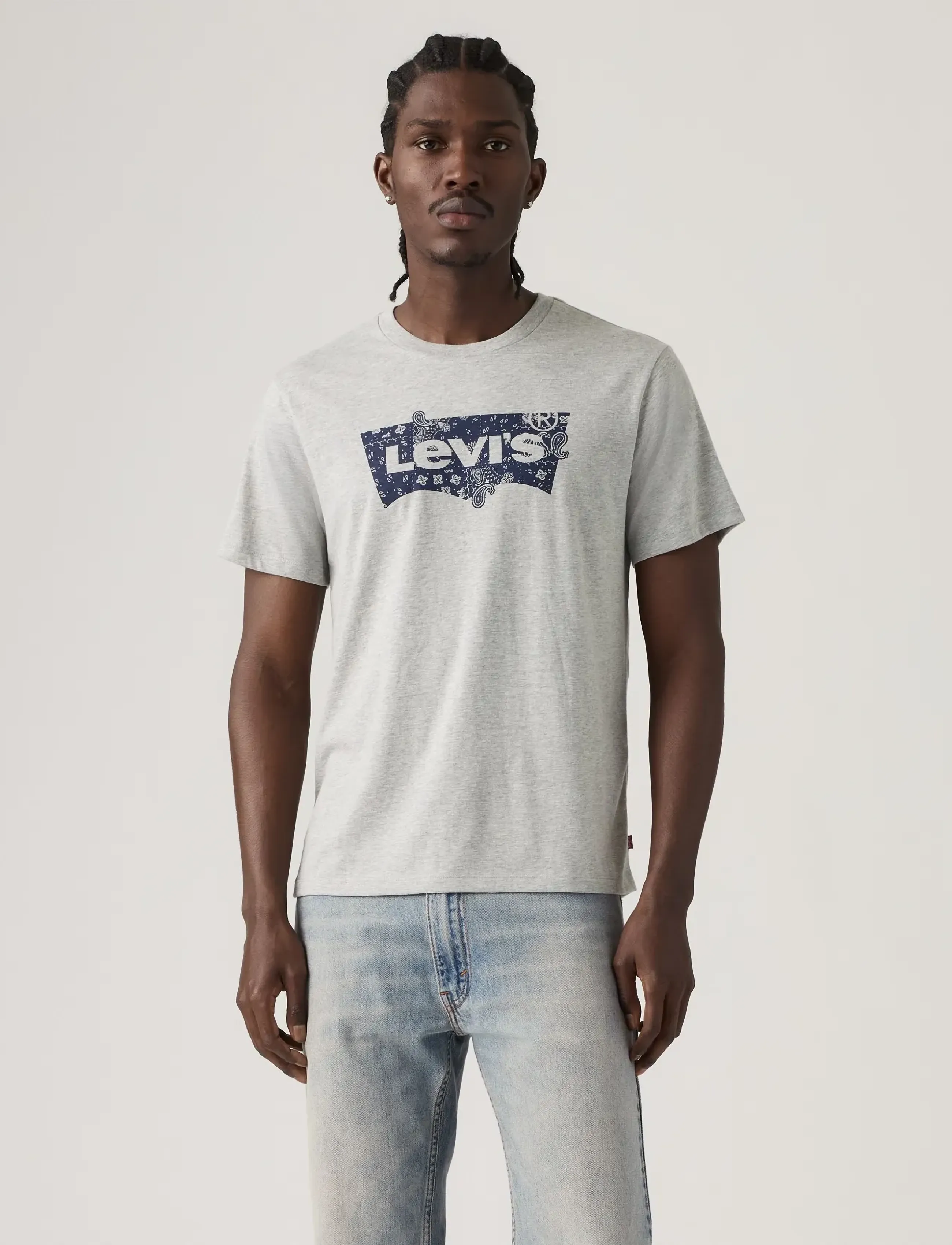 Levi's® - GRAPHIC CREWNECK TEE BANDANA B - lühikeste varrukatega t-särgid - greys - 3