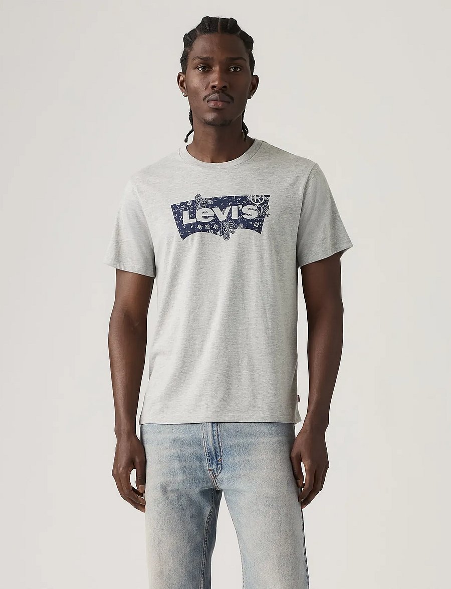 Levi's® - GRAPHIC CREWNECK TEE BANDANA B - lühikeste varrukatega t-särgid - greys - 3