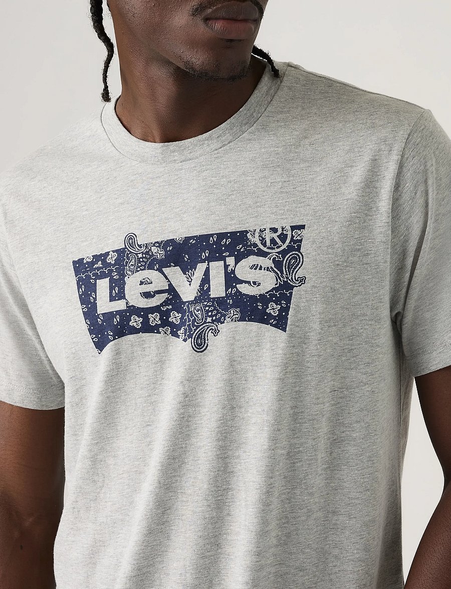 Levi's® - GRAPHIC CREWNECK TEE BANDANA B - lühikeste varrukatega t-särgid - greys - 5