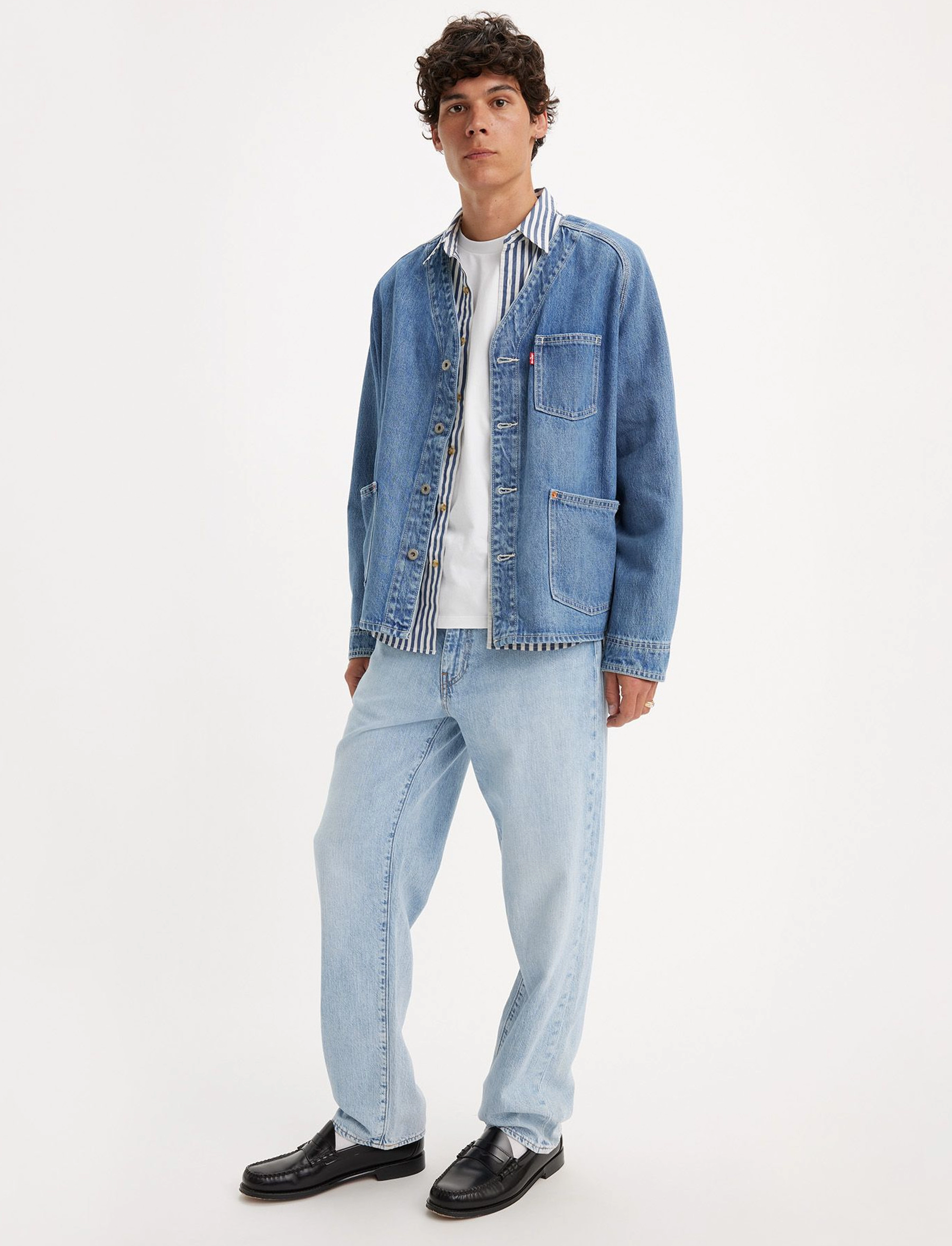 Levi's® 568 LOOSE STRAIGHT VARSITY ACA - Jeans - LIGHT INDIGO - WORN IN / blue