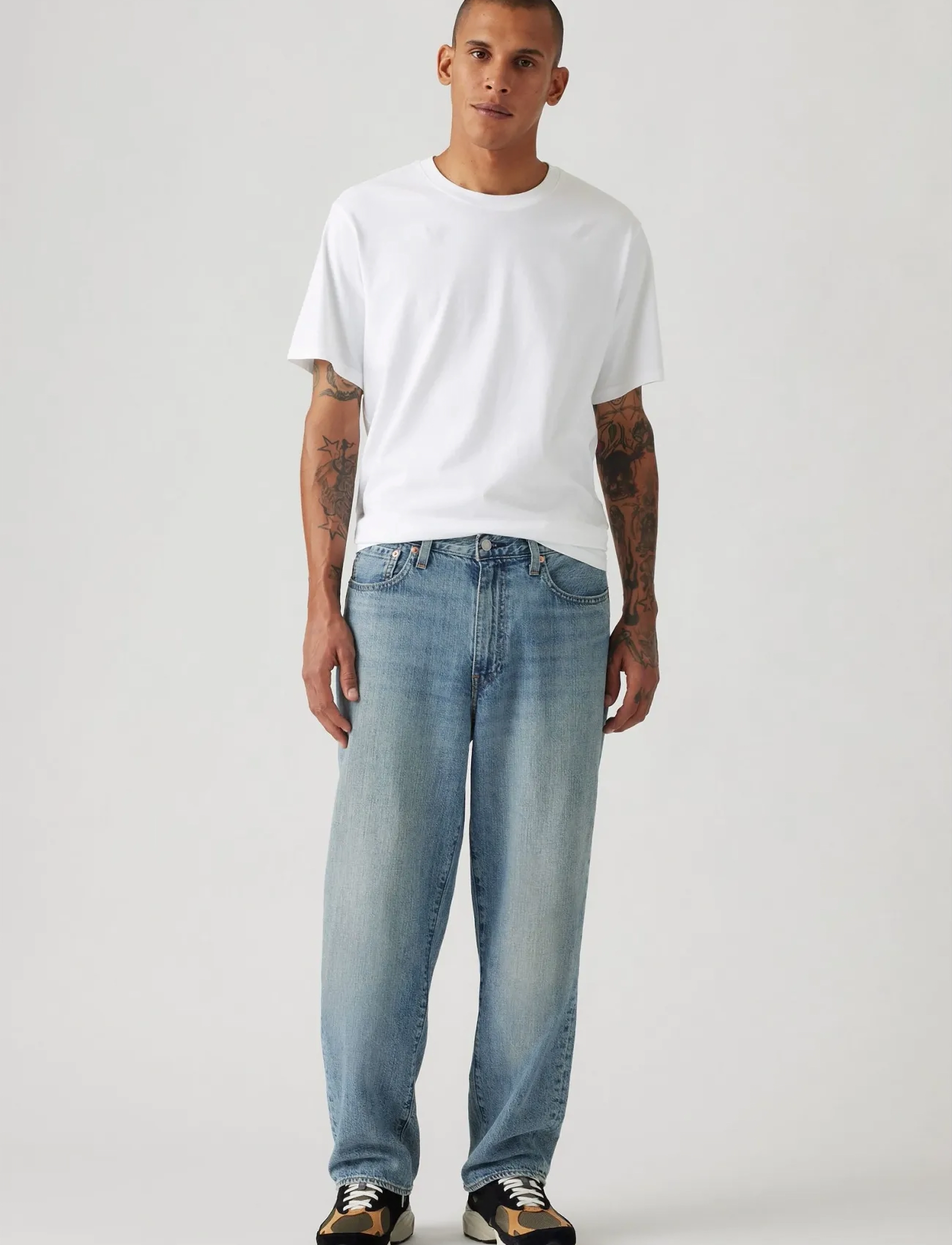 Levi's® - 568 LOOSE STRAIGHT AT THE LAUN - rúmar gallabuxur - med indigo - worn in - 4