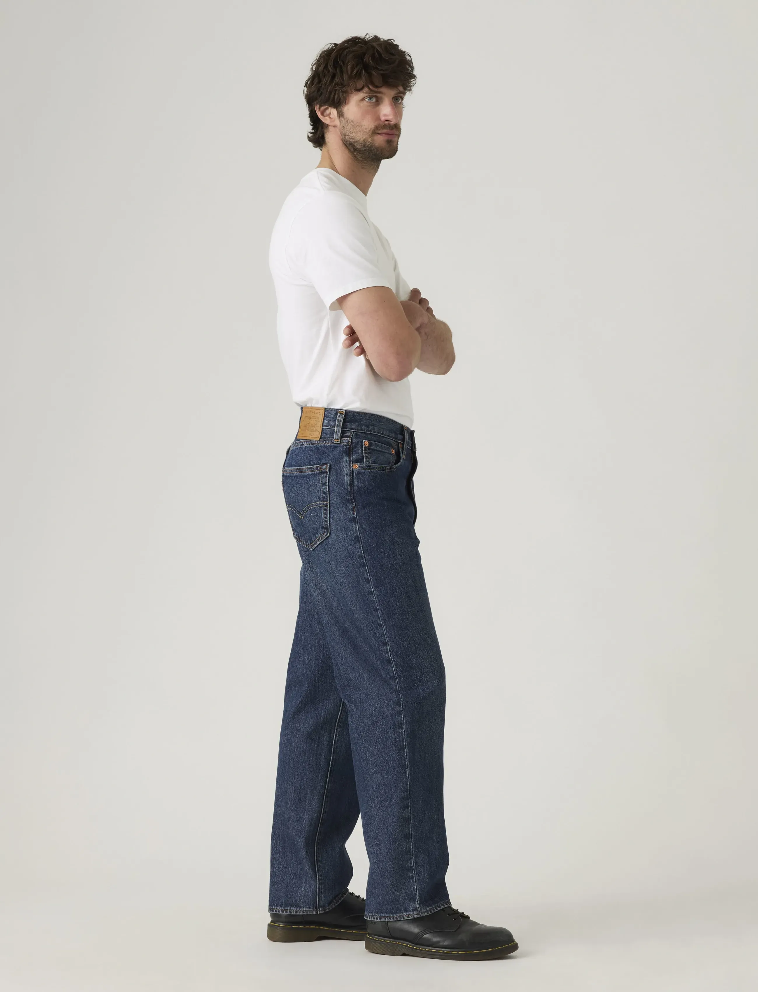 Levi's® - 568 LOOSE STRAIGHT CHECK THE S - loose jeans - dark indigo - worn in - 3