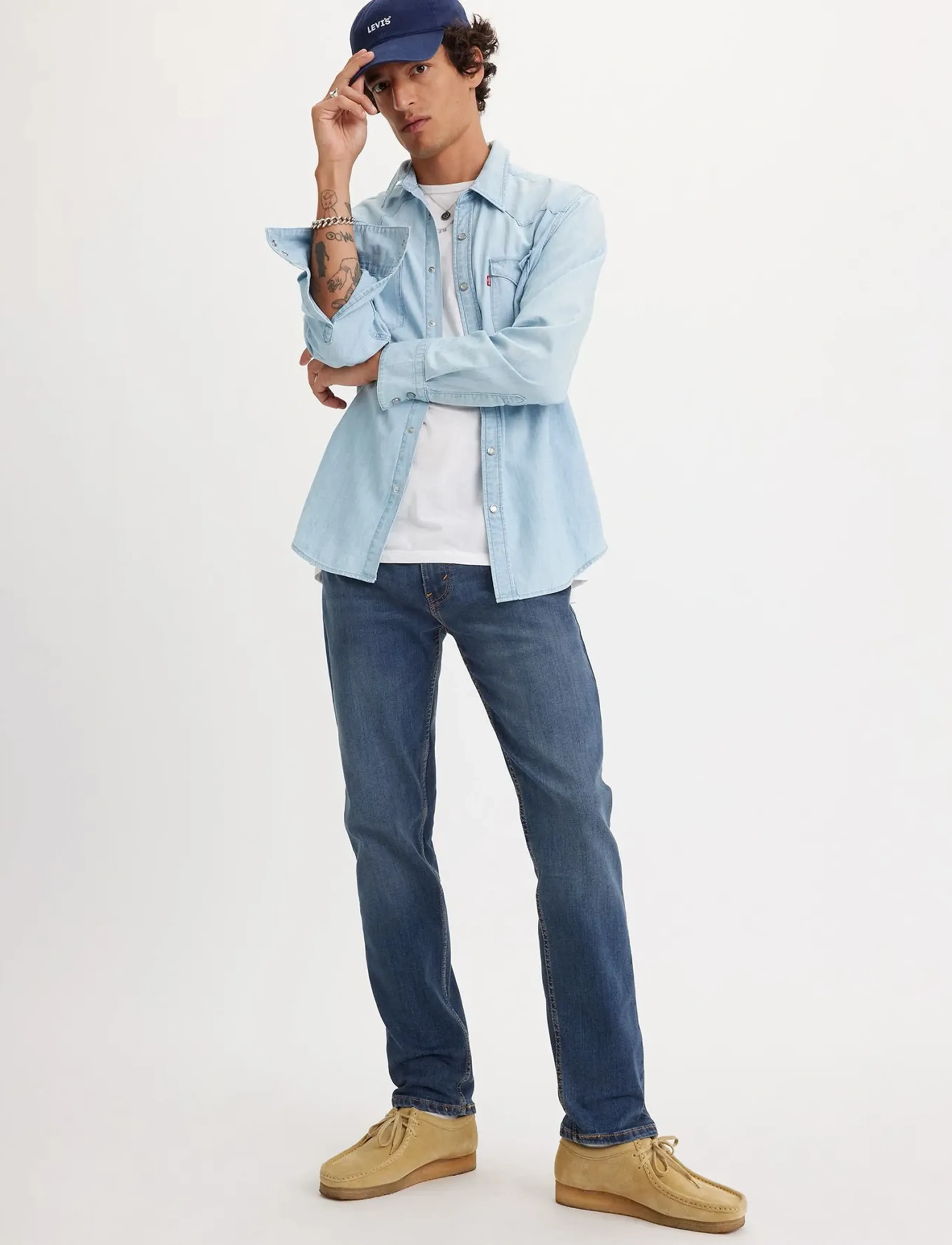 Levi's® 502 TAPER PANDA - Teksad - DARK INDIGO - WORN IN / blue