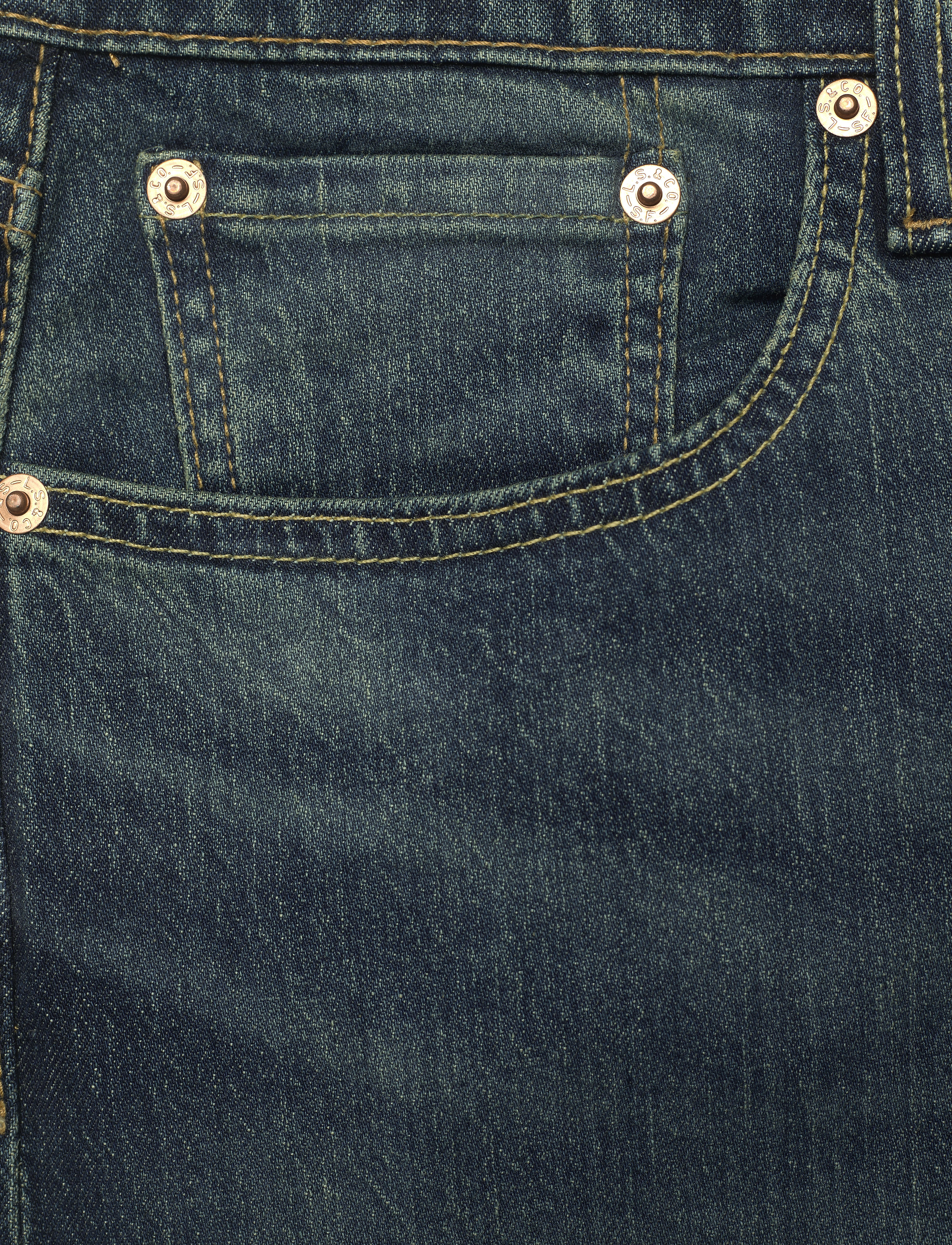 LEVI´S Men - 502 TAPER EAZY SHOCK GREEN - dark indigo - worn in - 2