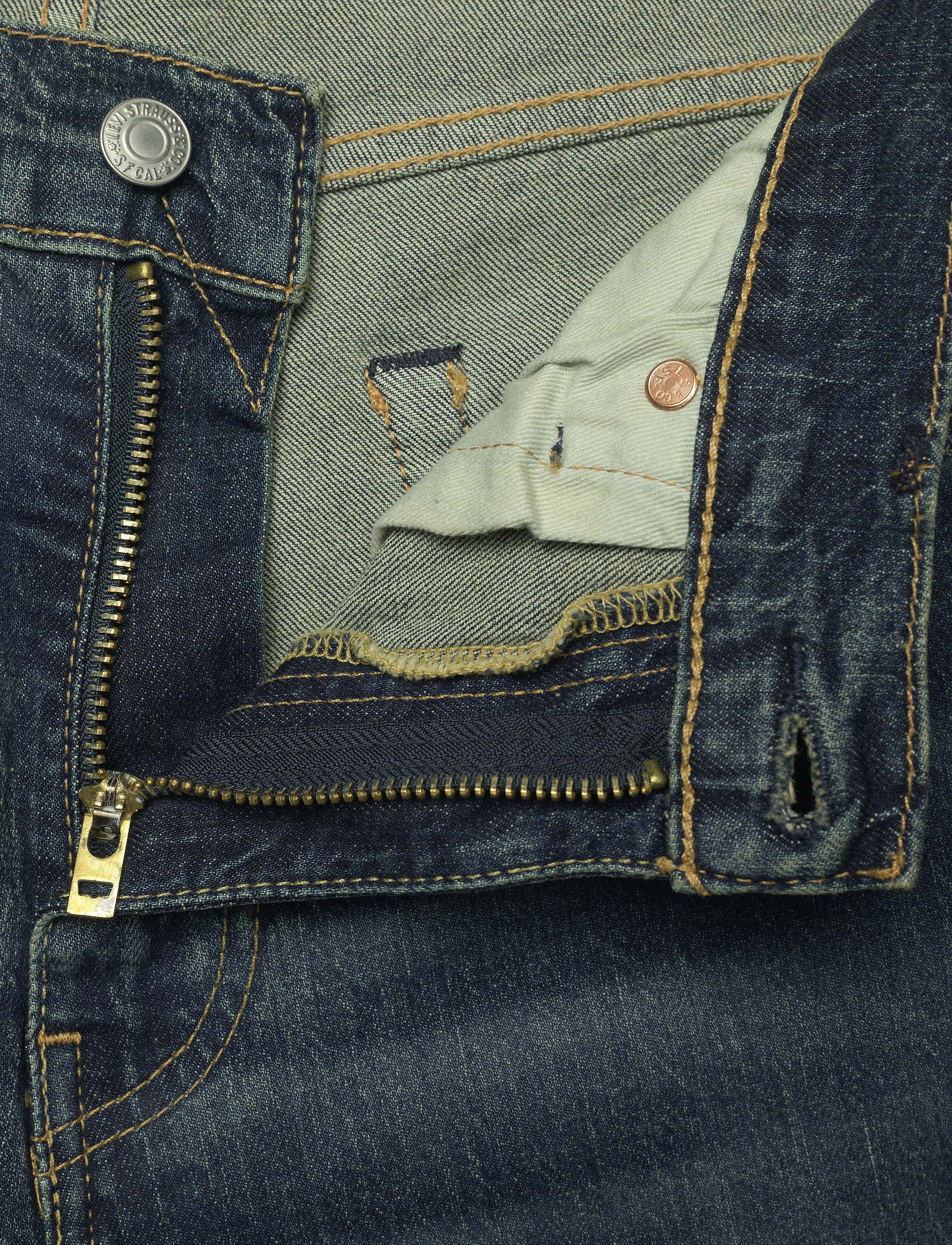 LEVI´S Men - 502 TAPER EAZY SHOCK GREEN - dark indigo - worn in - 3
