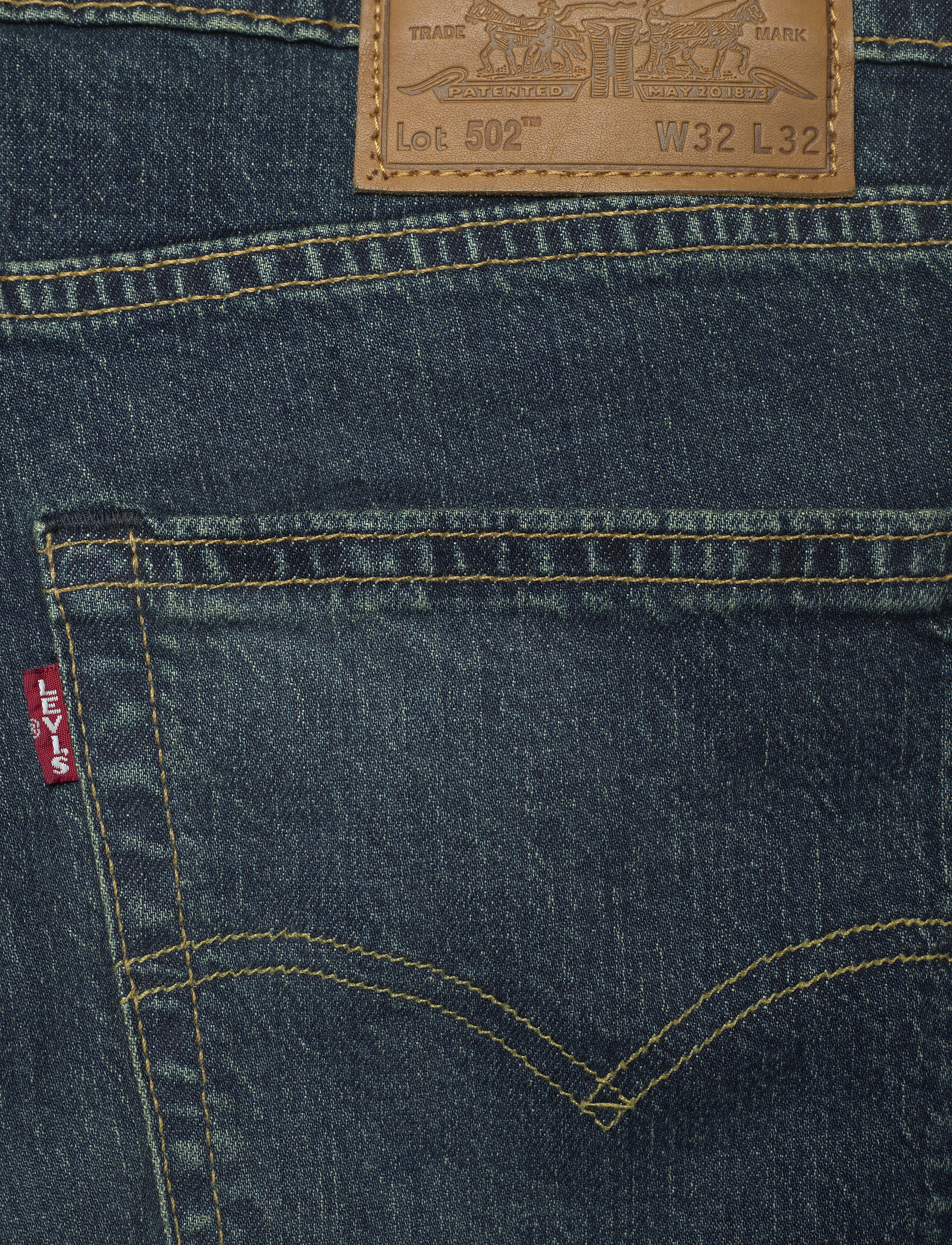 LEVI´S Men - 502 TAPER EAZY SHOCK GREEN - dark indigo - worn in - 4