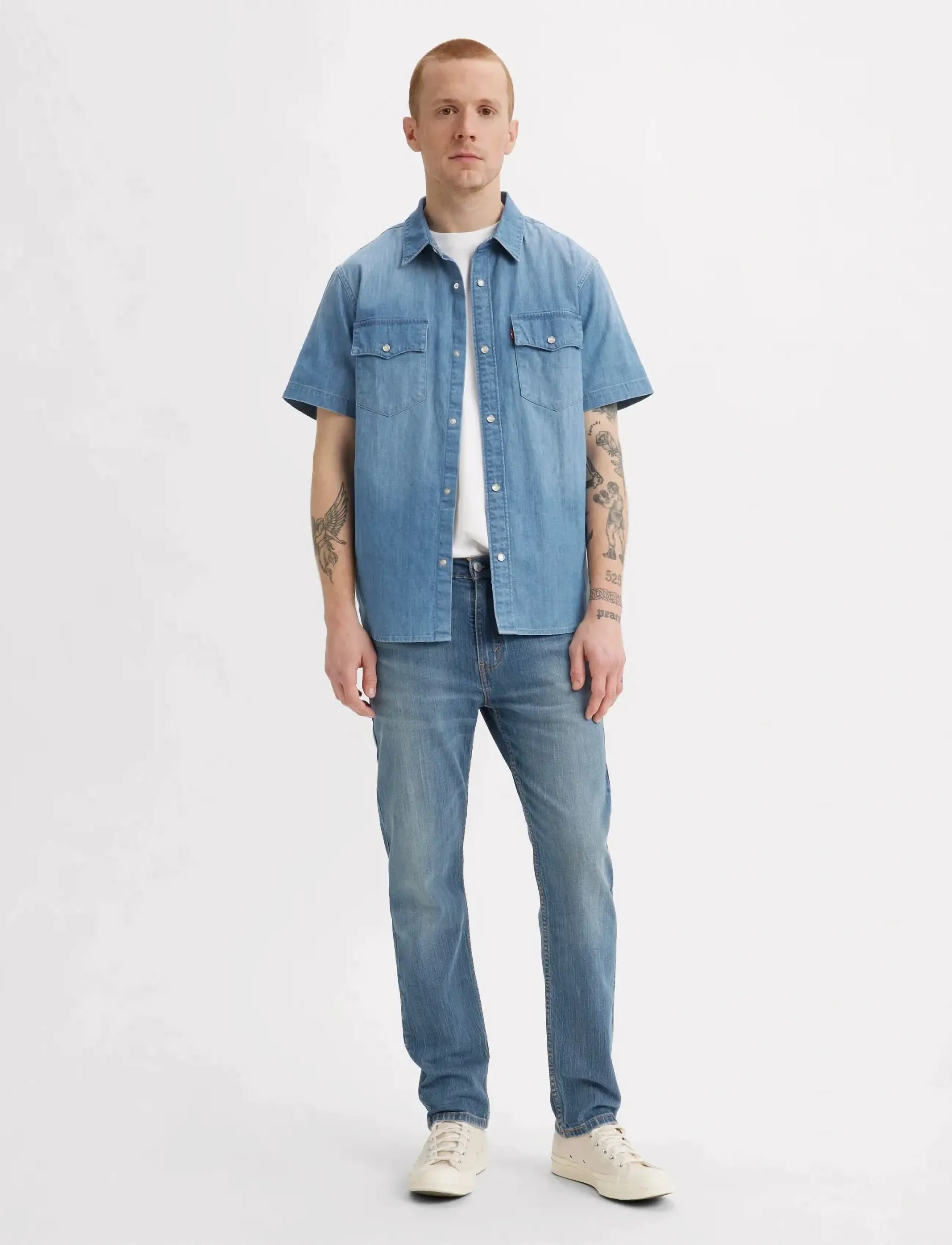 Levi's® 502 TAPER AND ANOTHER ONE - Tapered jeans - MED INDIGO - WORN IN / blue