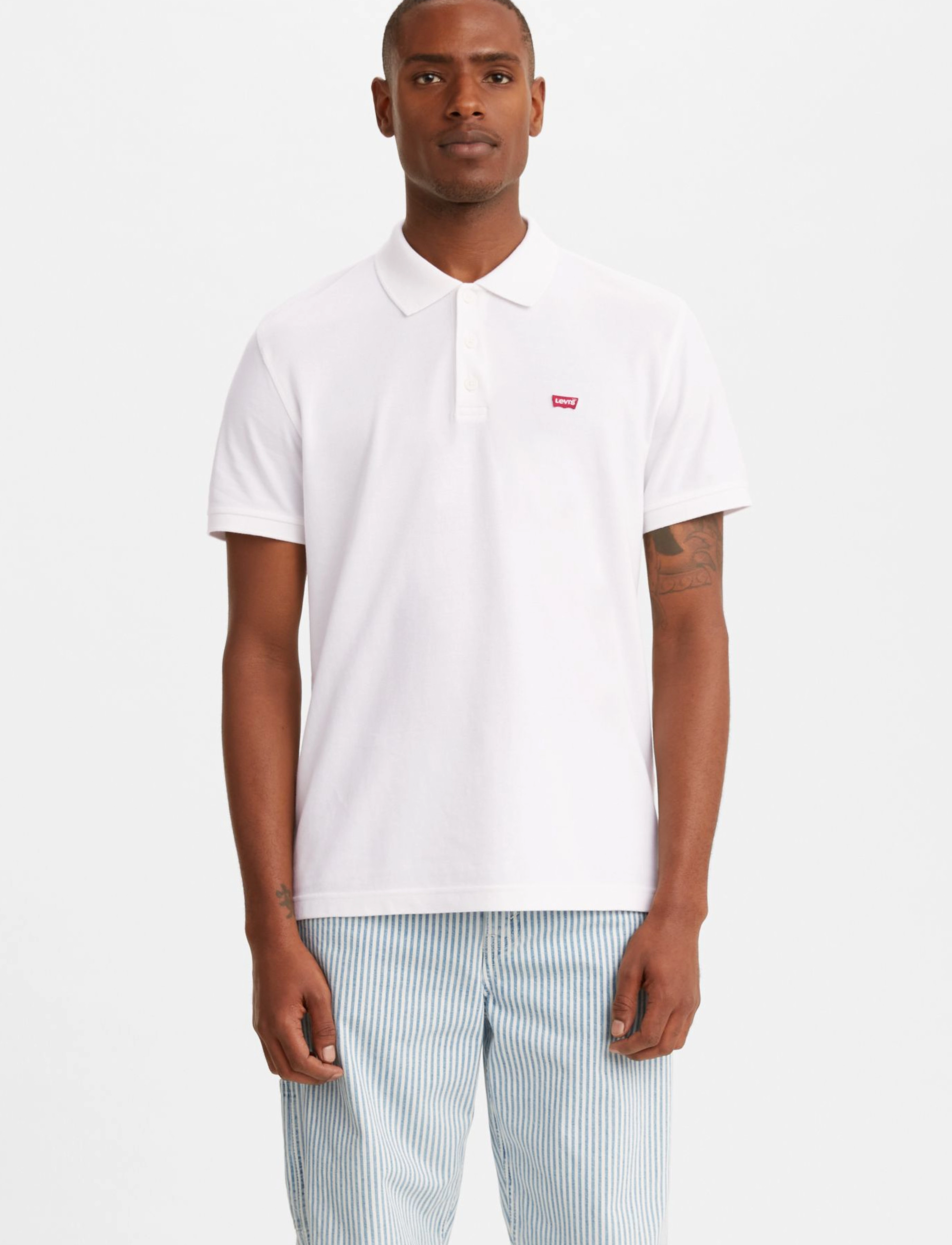 Levi's Levis Hm Polo White + Pique, XS, White, Poloer > Kortærmede, Herre