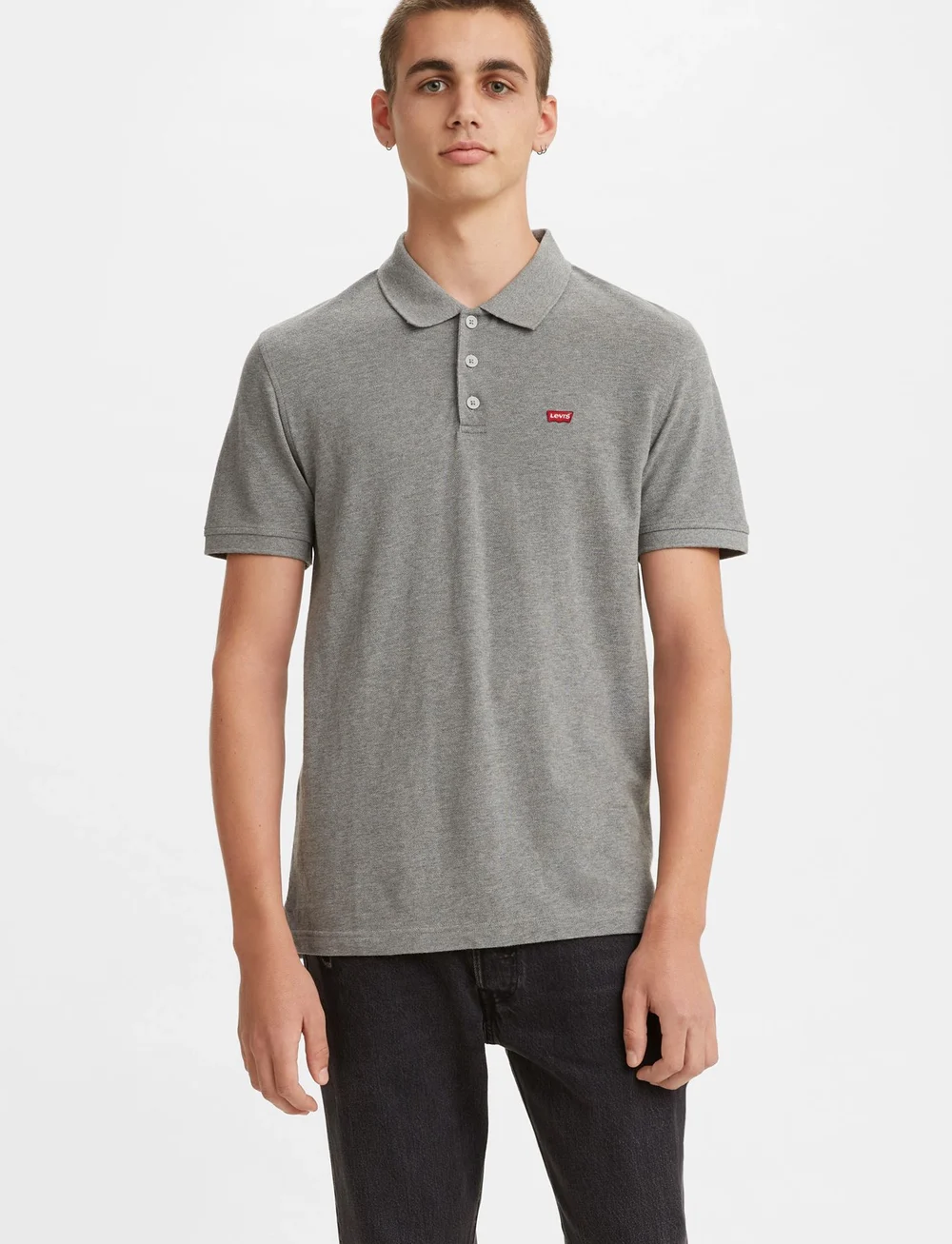 Levi's® - LEVIS HM POLO MID TONE GREY HE - kurzärmelig - greys - 0