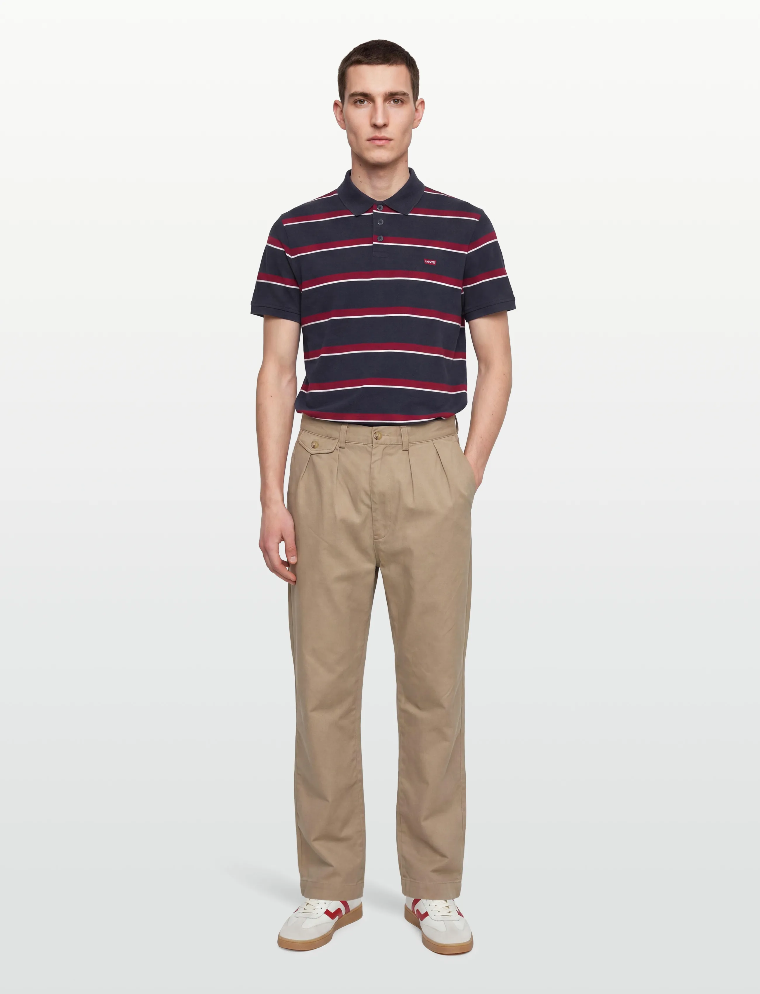 Levi's Levis Hm Polo Alden Stripe Nav, M, Multi/patterned, Poloer > Kortærmede, Herre