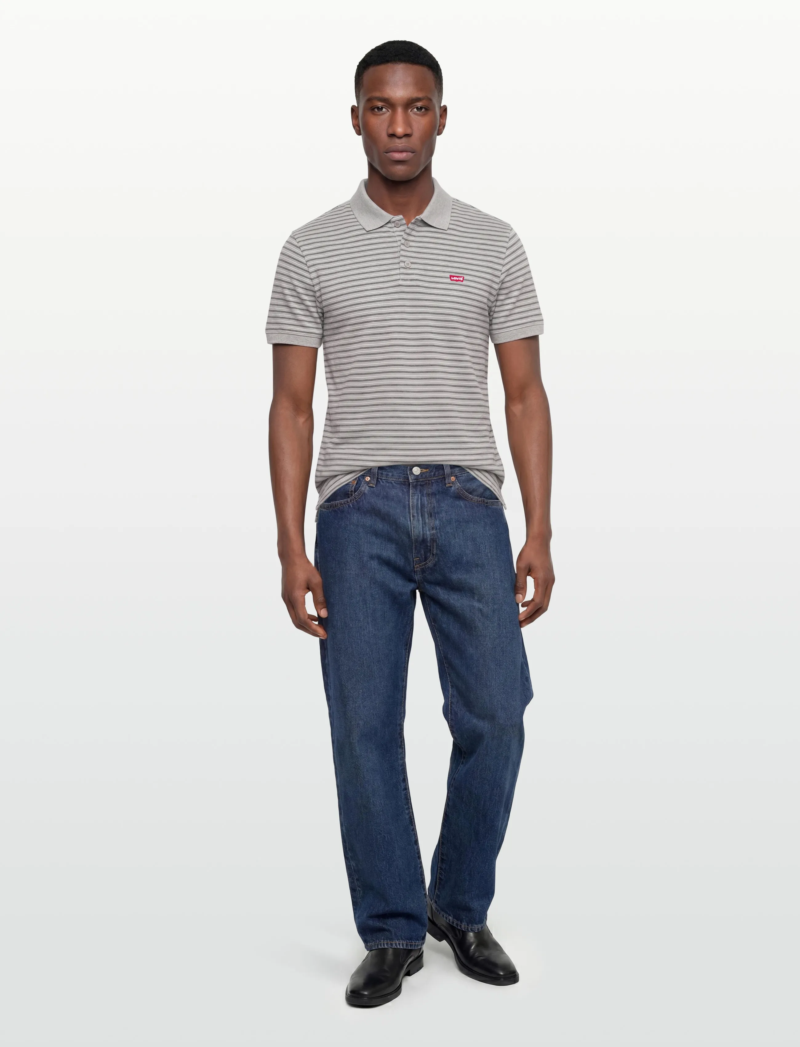 Levi's Levis Hm Polo Gus Stripe Midto, S, Grey, Poloer > Kortærmede, Herre