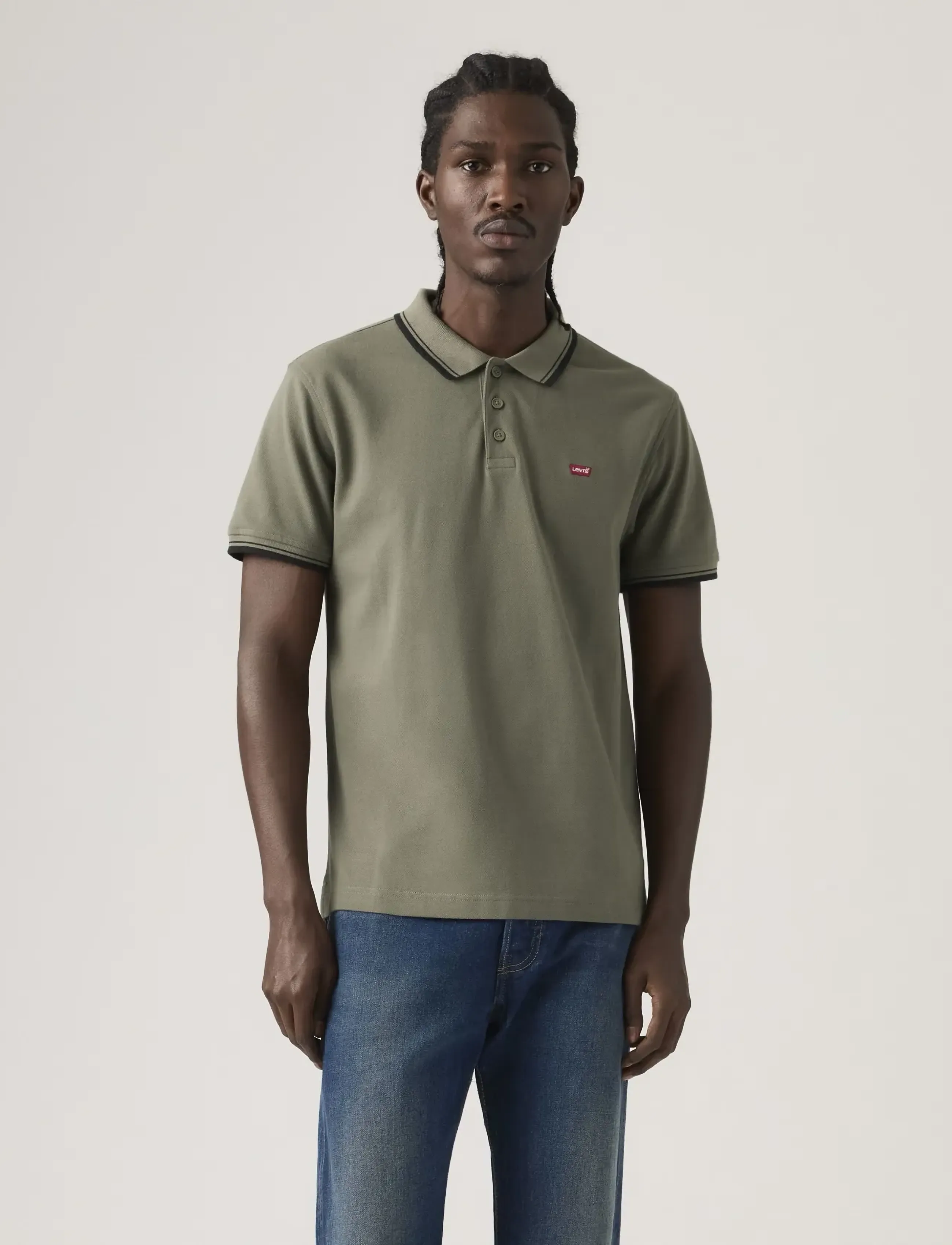 Levi's® - LEVIS HM POLO WOOD TIPPING STR - krótki rękaw - greens - 5
