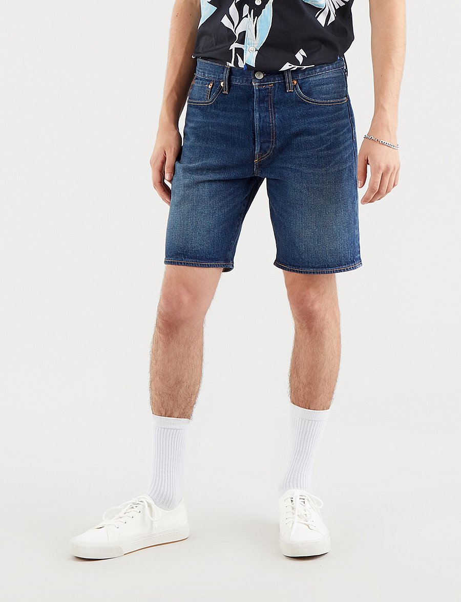 Levi's® - 501 HEMMED SHORT FIRE GOIN SHO - lühikesed teksapüksid - med indigo - flat finish - 0