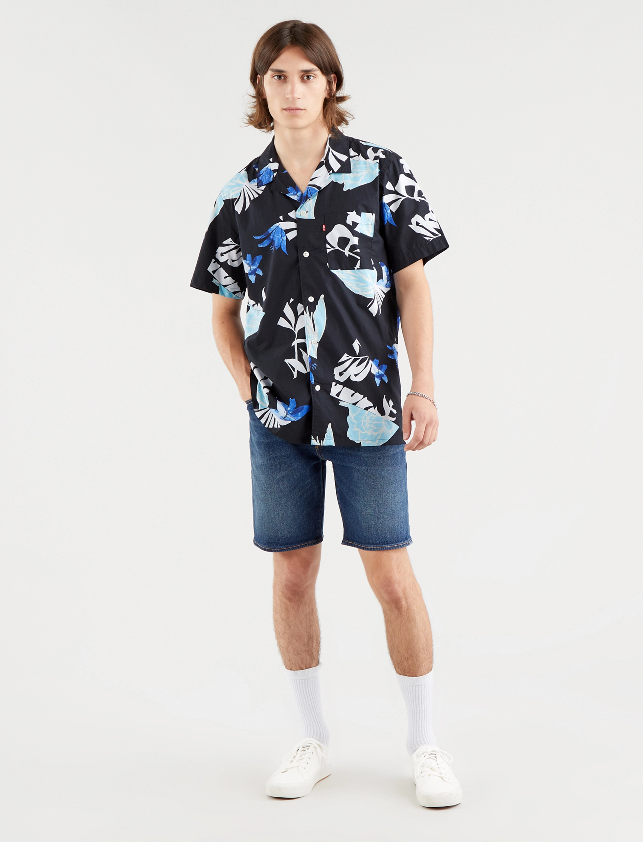 Levi's® - 501 HEMMED SHORT FIRE GOIN SHO - džinsa šorti - med indigo - flat finish - 5