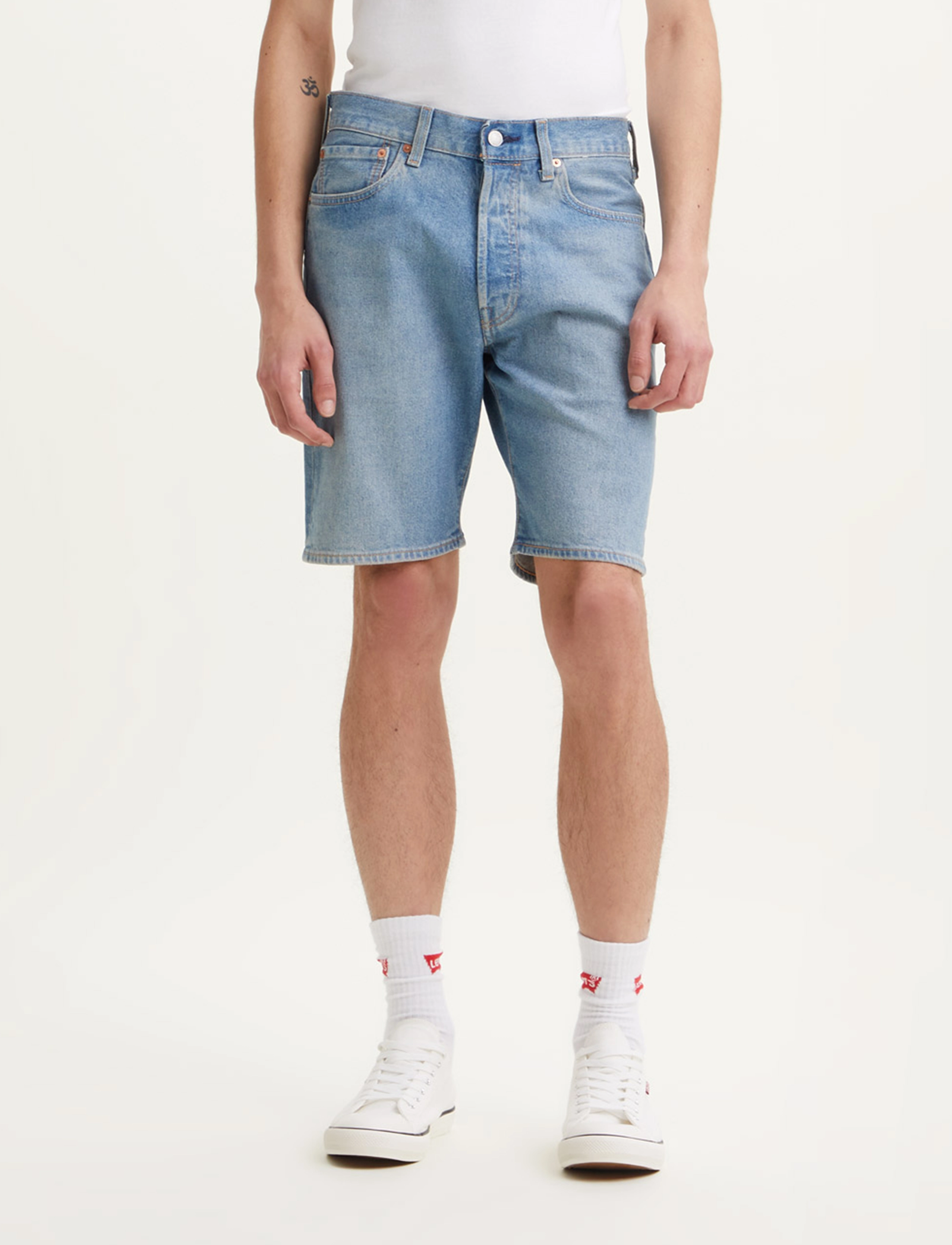 LEVI´S Men - 501 HEMMED SHORT MOUNTAIN LIFE - light indigo - worn in - 2