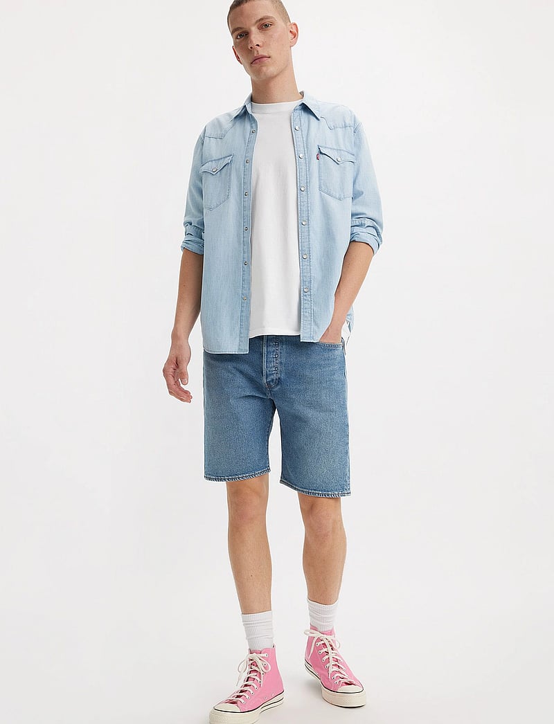 Levi's® - 501 ORIGINAL SHORTS 9AM ON BAT - jorts - med indigo - worn in - 0