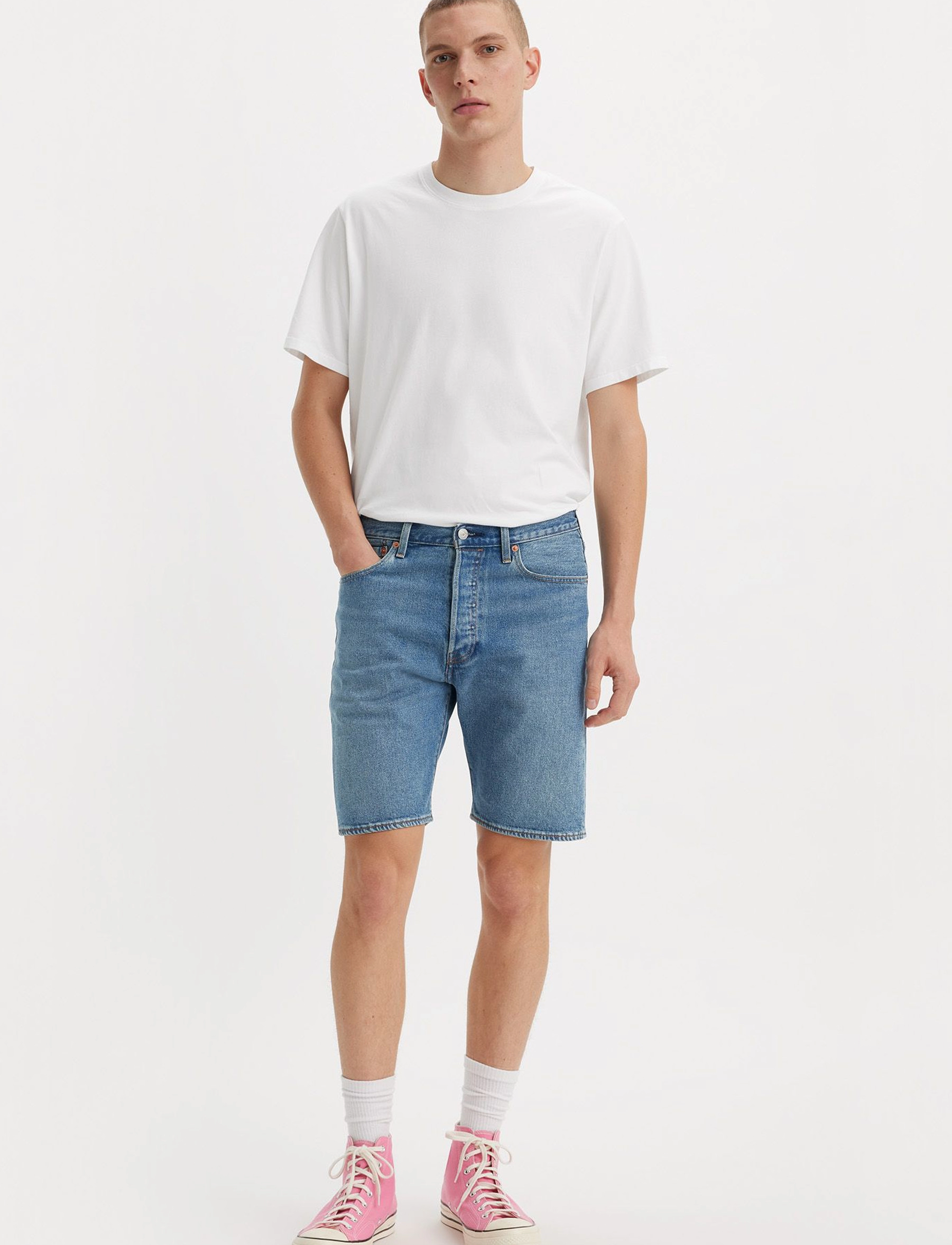 Levi's® - 501 ORIGINAL SHORTS 9AM ON BAT - jeans shorts - med indigo - worn in - 3