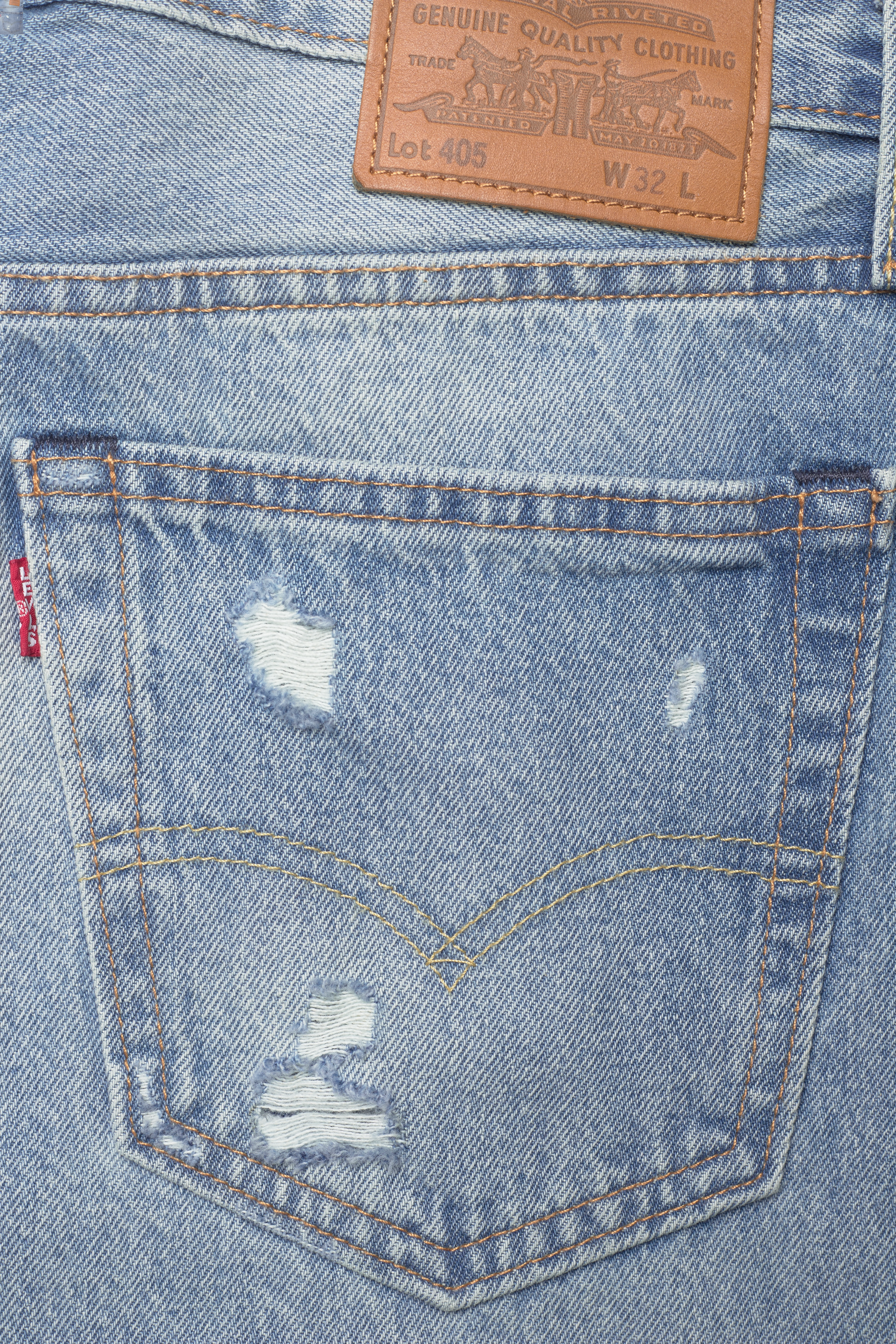 LEVI´S Men - 405 STANDARD SHORT SPACE MATES - med indigo - worn in - 4