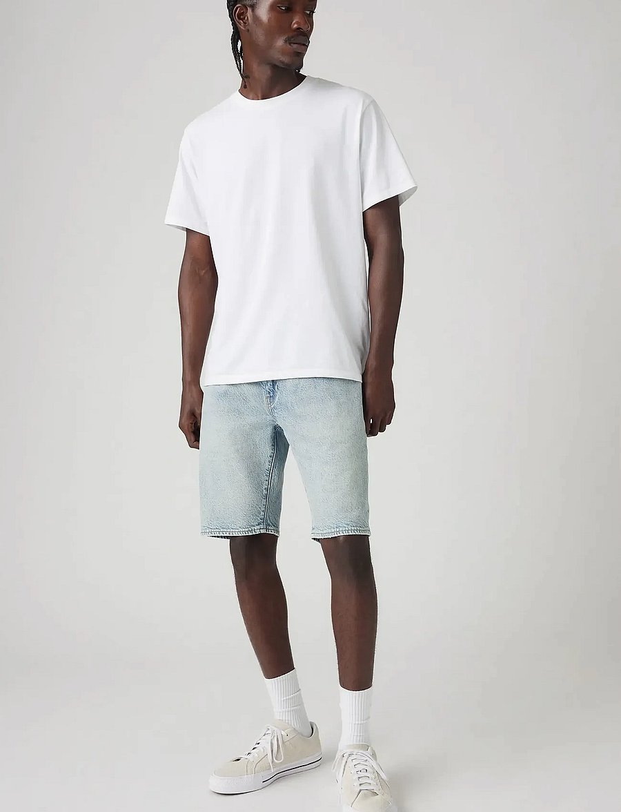 Levi's® - 405 STANDARD SHORTS LAST ENCOR - denim shorts - light indigo - worn in - 0