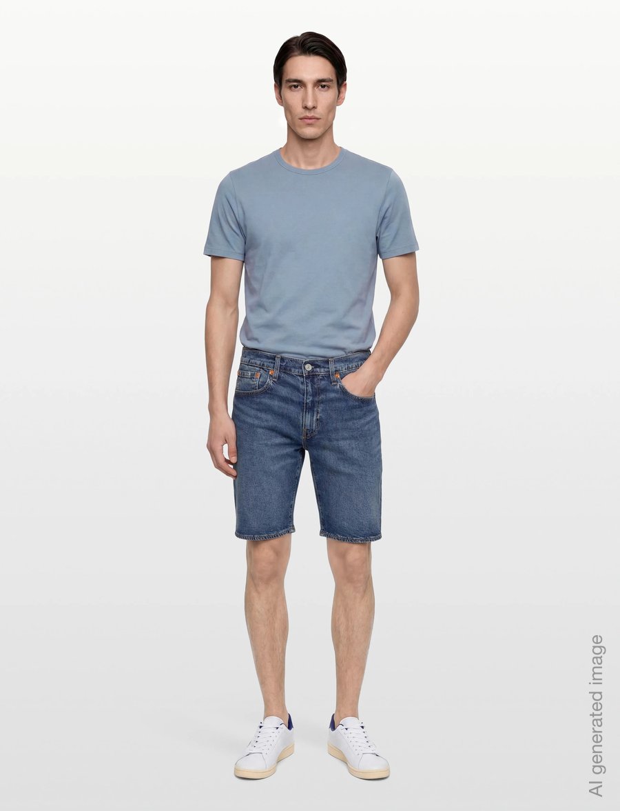 Levi's® - 405 STANDARD SHORTS COMEBACK T - jeansshorts - med indigo - worn in - 0
