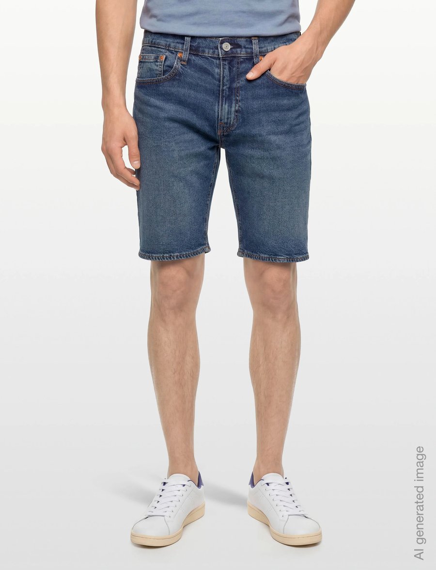 Levi's® - 405 STANDARD SHORTS COMEBACK T - jeansshorts - med indigo - worn in - 3