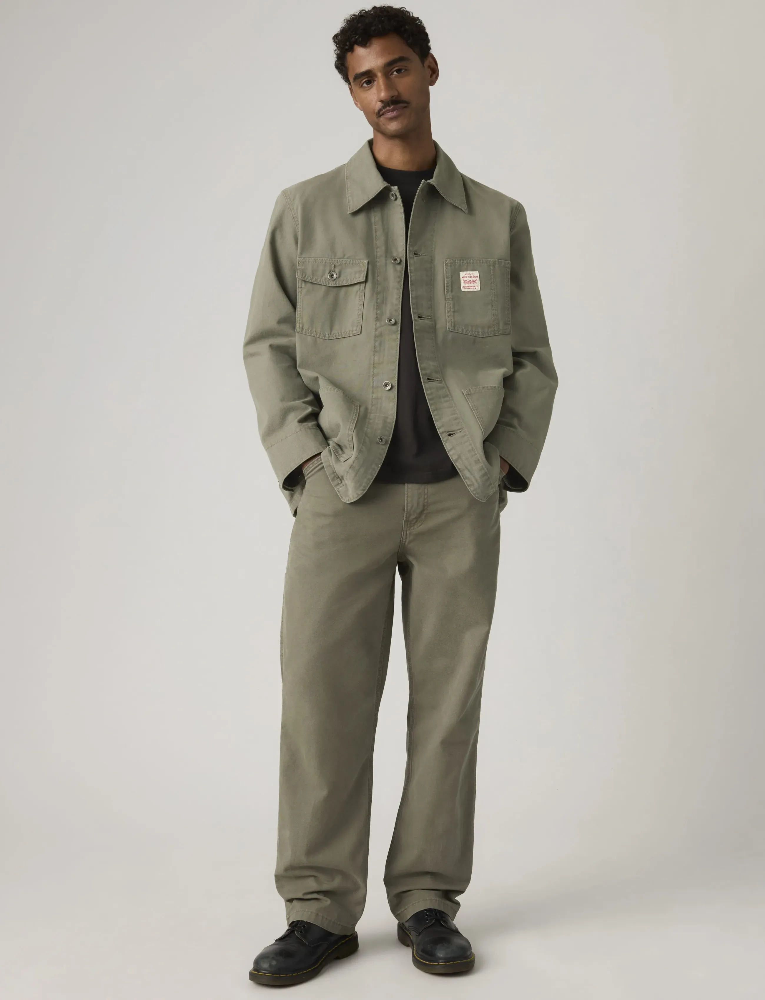 Levi's 568 Loose Strt Carpenter Dried, 32 x 30, Trousers, Khakigrün - Cargo Pants, Männerswear