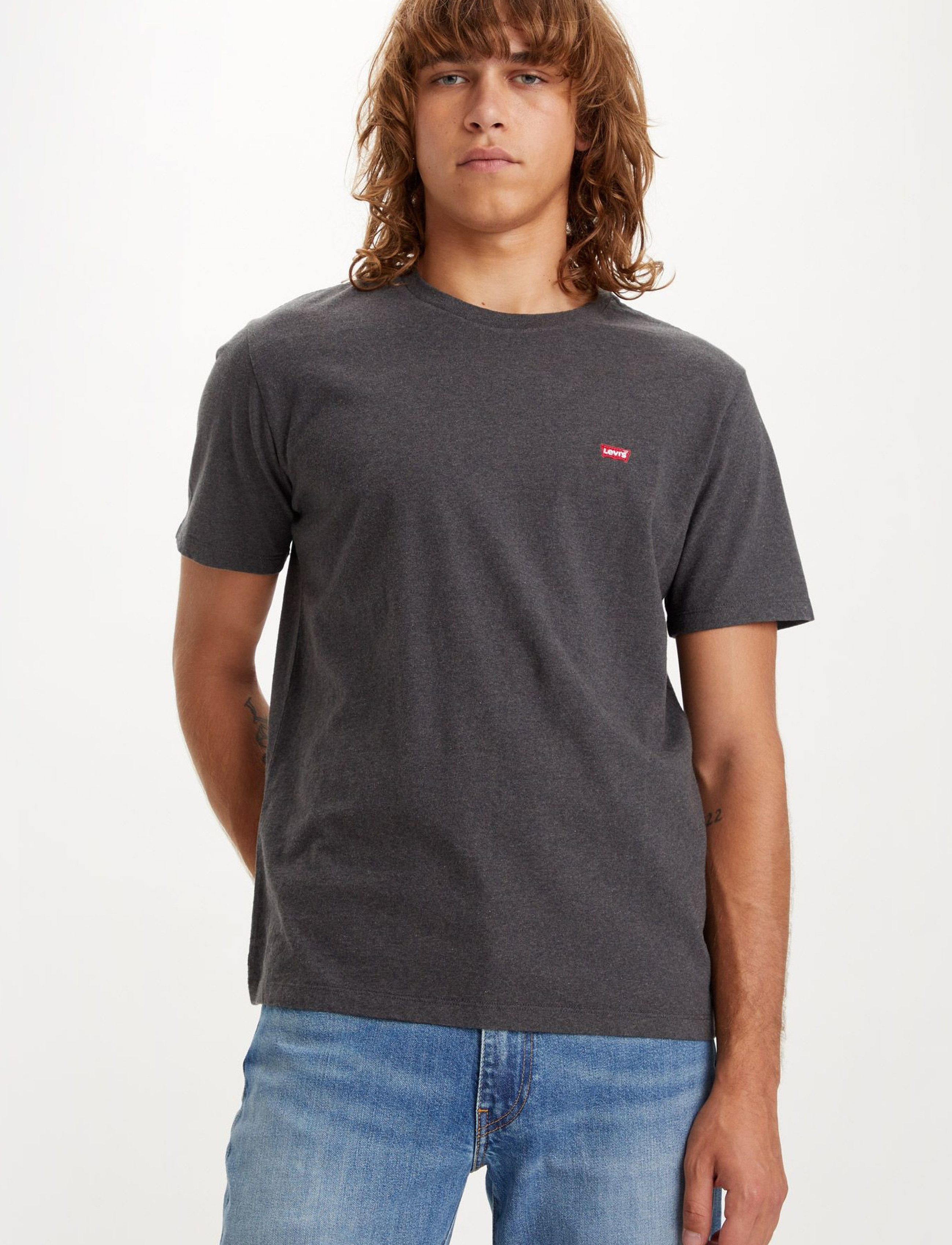 Levi's Ss Original Hm Tee B65 Dark Gr, S, Grey, T-Shirts > Kortærmede, Herre