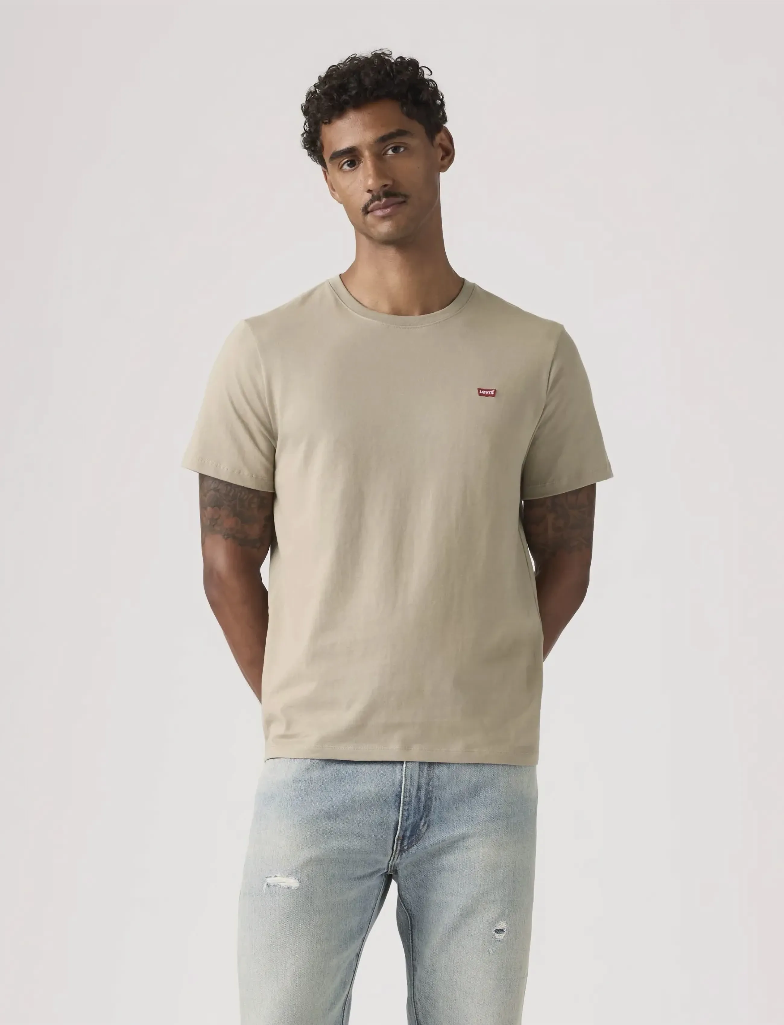 Levi's® SS ORIGINAL HM TEE VINTAGE KHA - Winter deals - TANS / brown