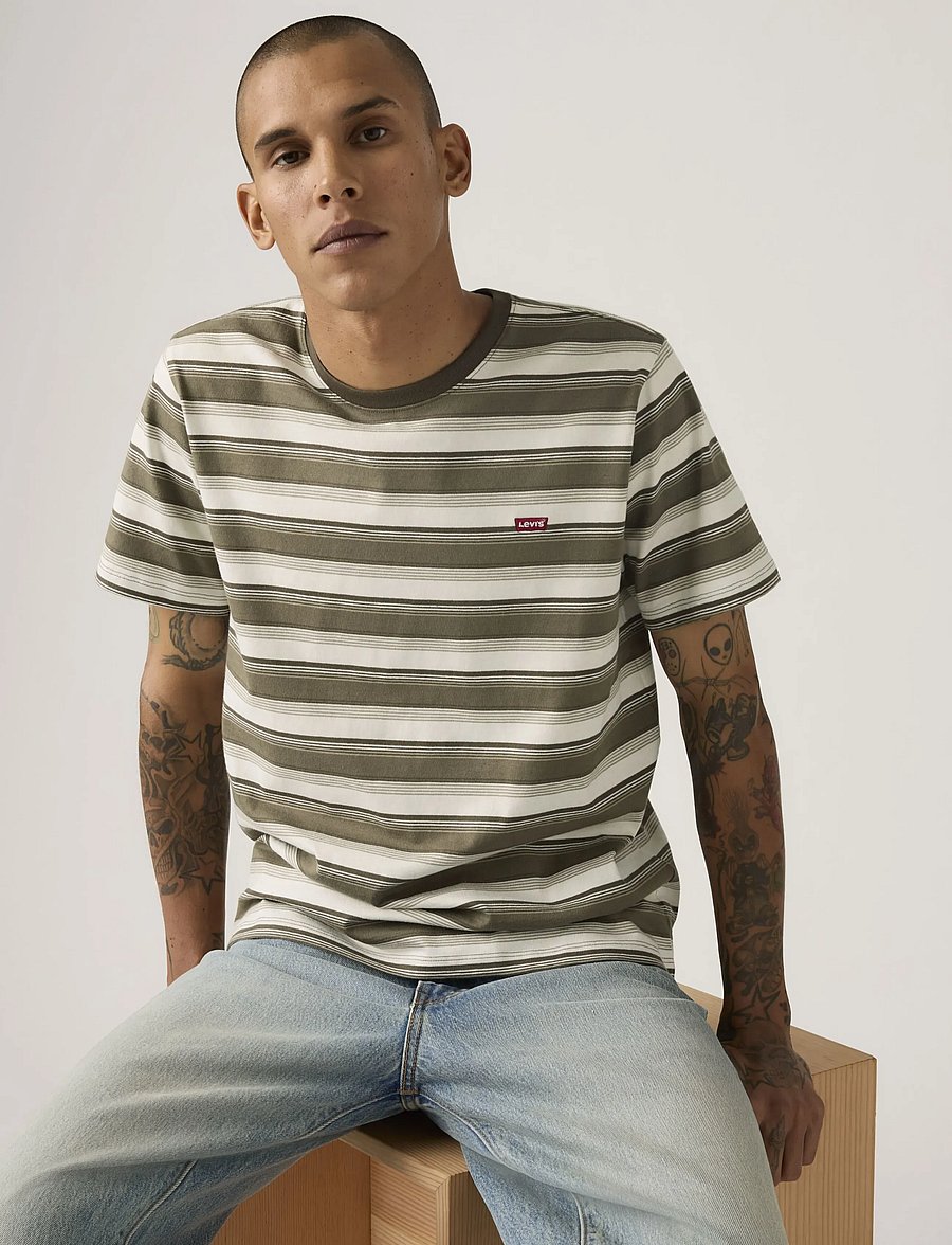 Levi's® - SS ORIGINAL HM TEE JEN STRIPE - lühikeste varrukatega t-särgid - neutrals - 0