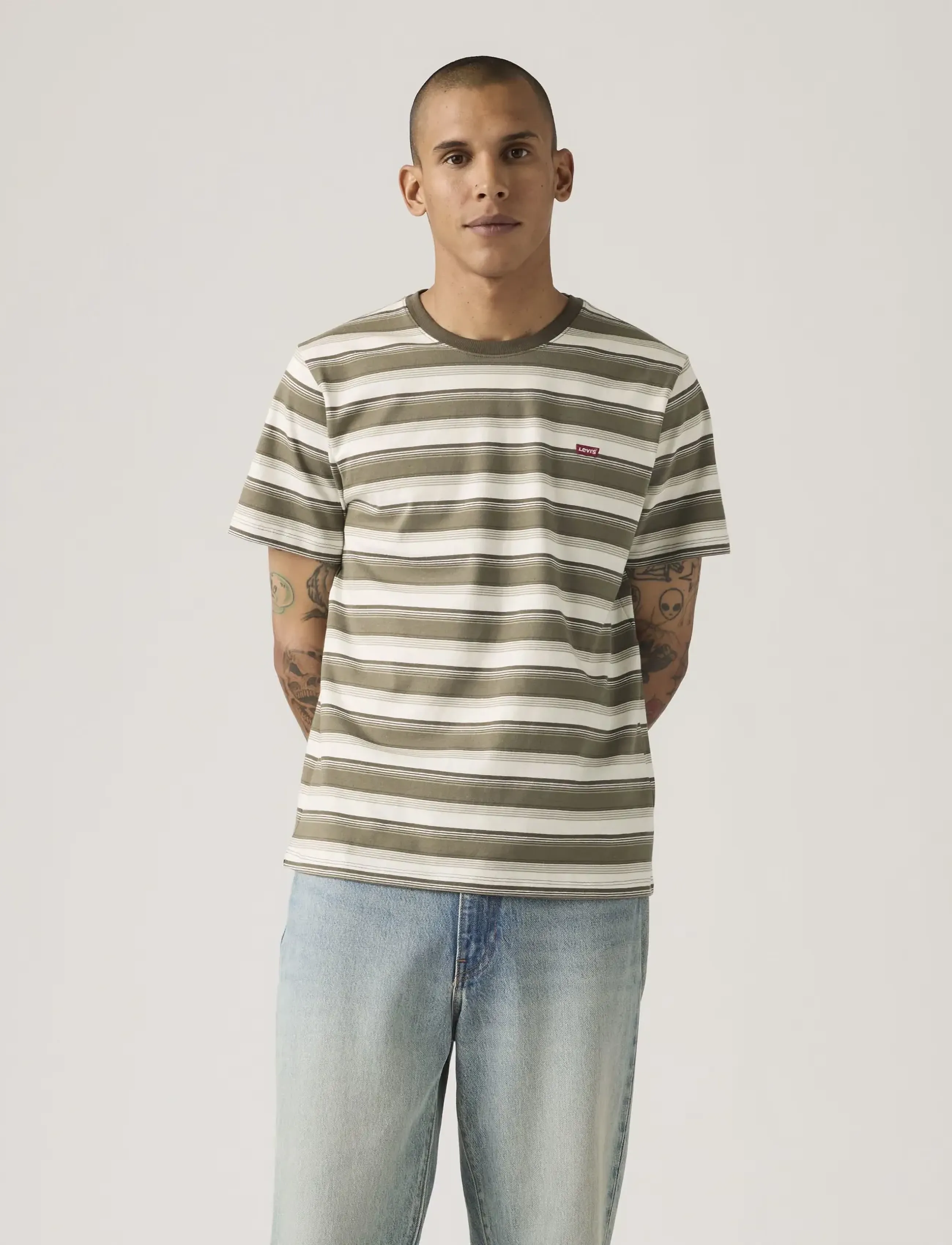 Levi's® - SS ORIGINAL HM TEE JEN STRIPE - laveste priser - neutrals - 5