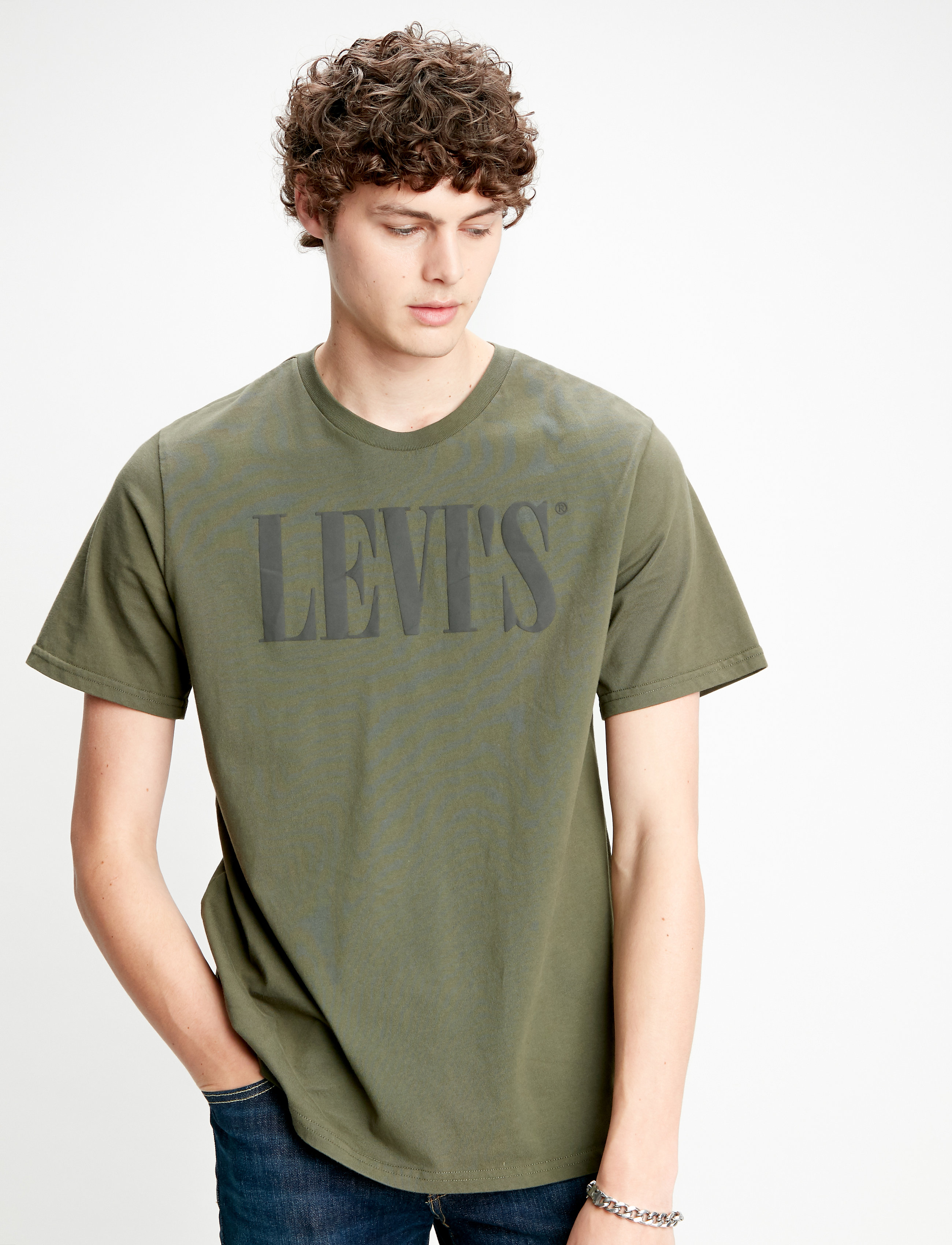 LEVI´S Men - RELAXED GRAPHIC TEE 90S SERIF - greens - 4