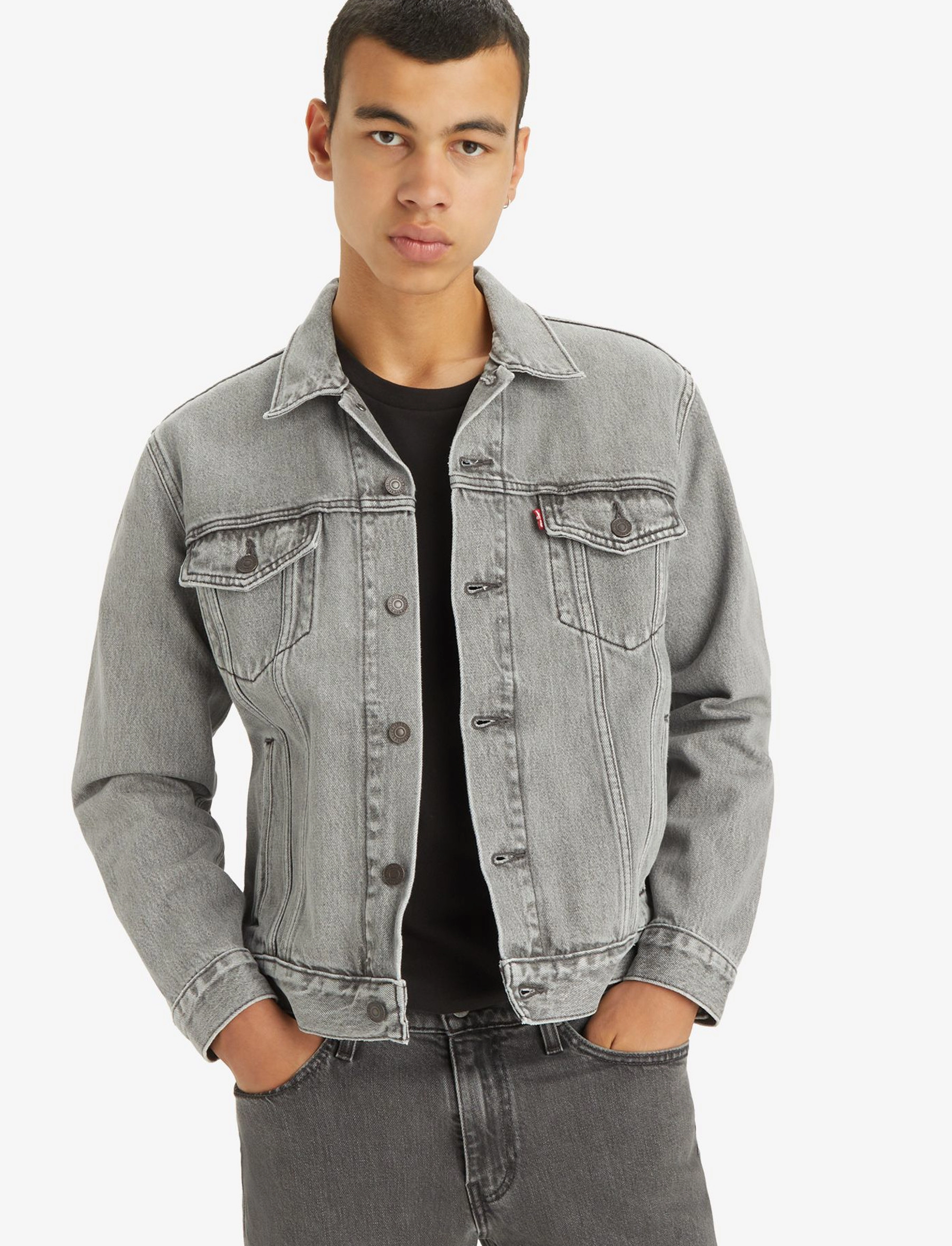 Levi's The Trucker Jacket Goosebumps, L, Jackets, Grau - Denim, Männerswear