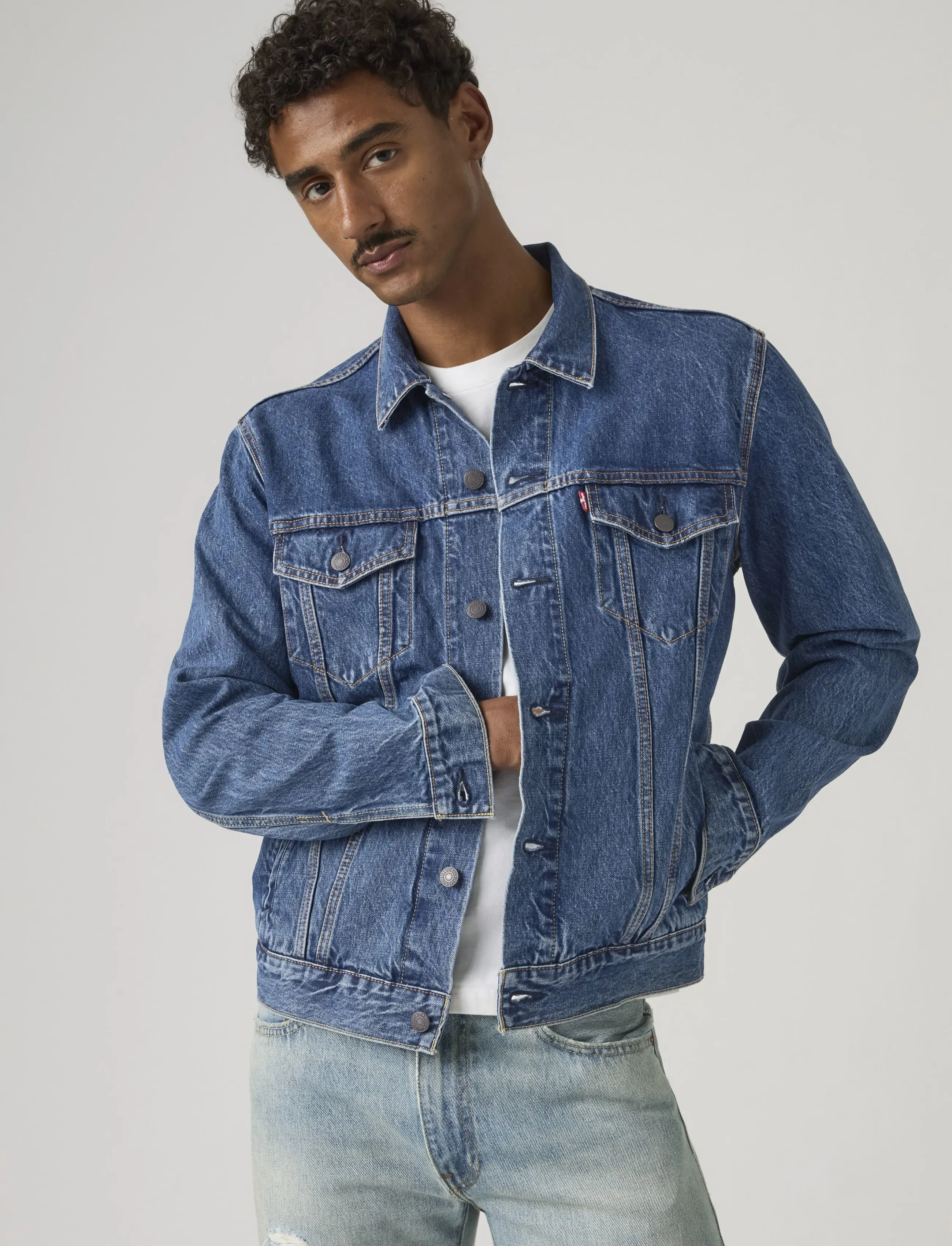 Levi's The Trucker Jacket Million Dol, M, Denim, Marineblau - Unlined Denim Jackets, Männerswear
