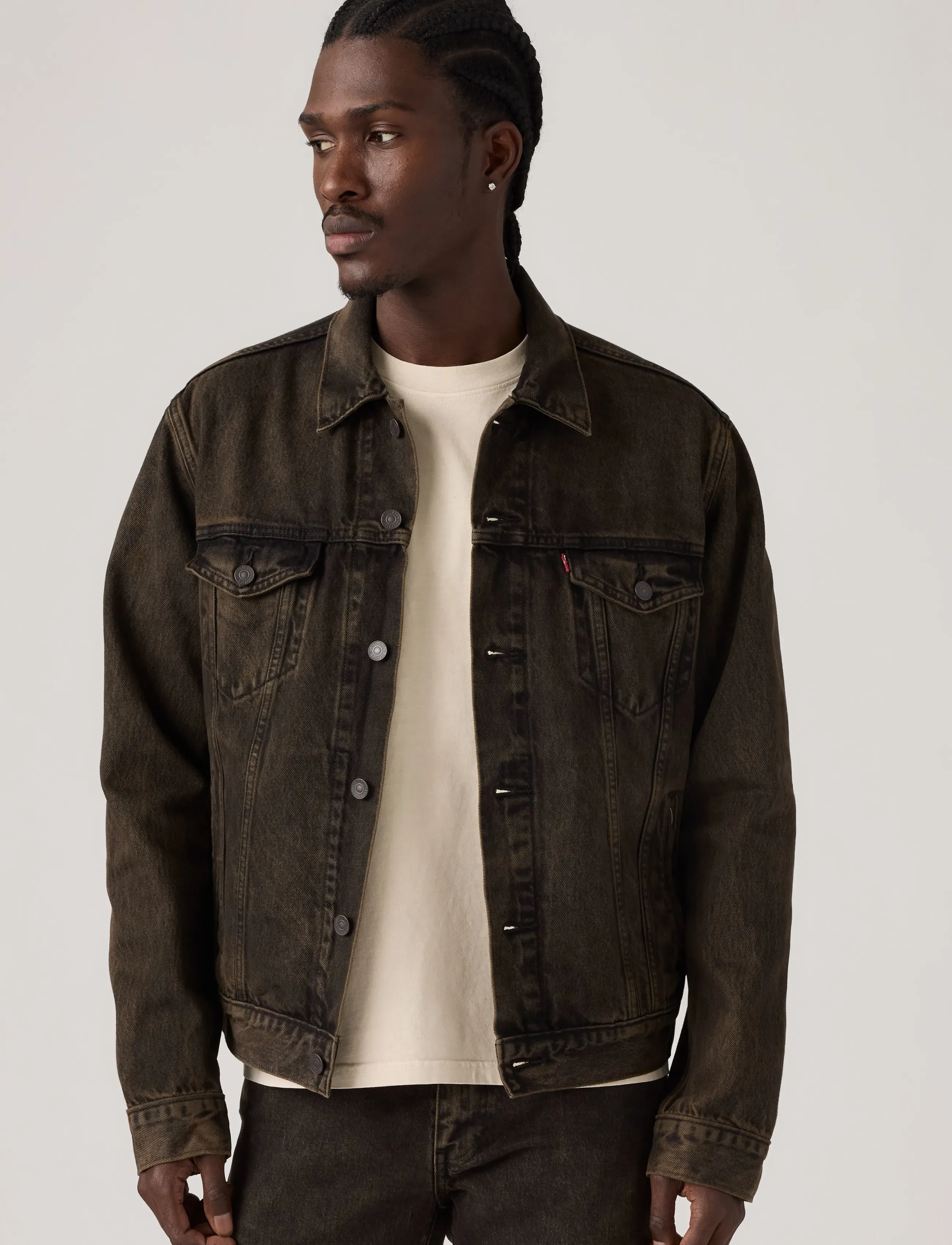 The Trucker Jacket Charred Emb