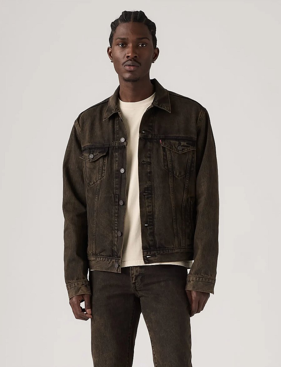 Levi's® - THE TRUCKER JACKET CHARRED EMB - voodrita teksatagid - browns - 3