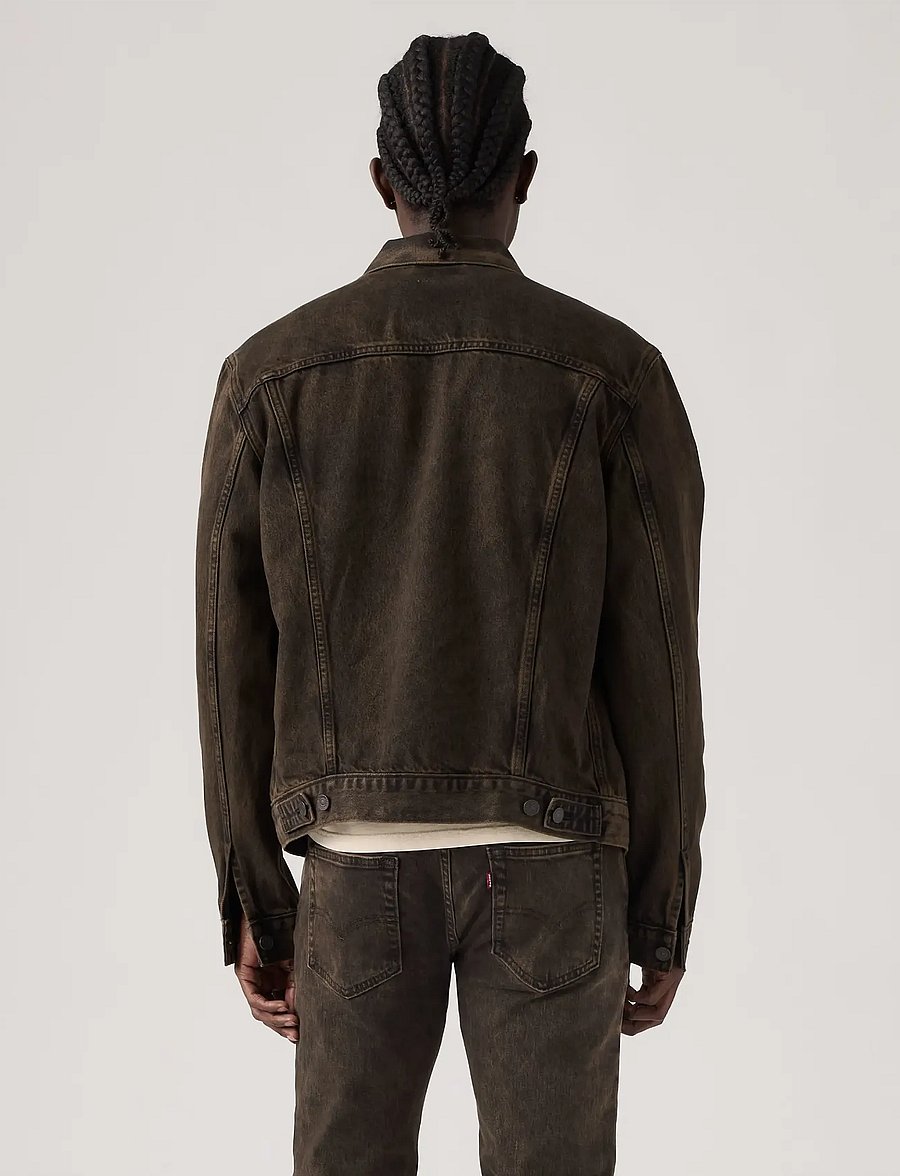 Levi's® - THE TRUCKER JACKET CHARRED EMB - voodrita teksatagid - browns - 4
