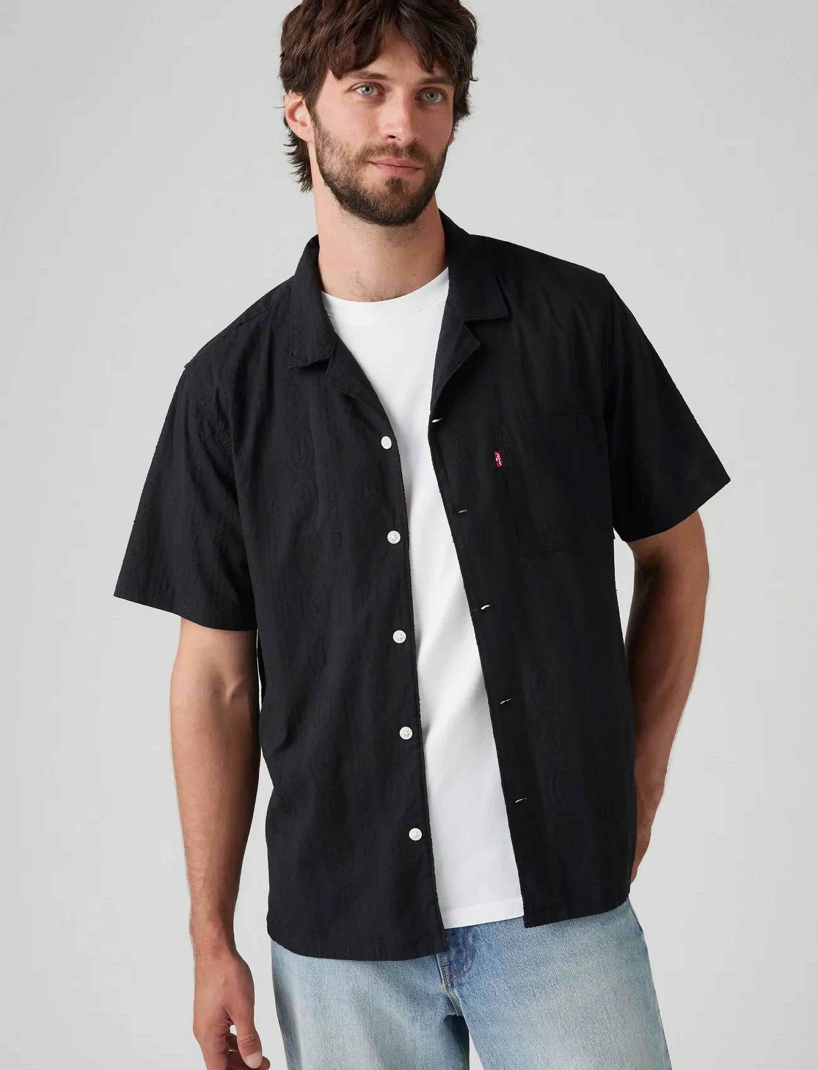 Levi's® THE SUNSET CAMP SHIRT EMBER DE - Kläder - BLACKS / black