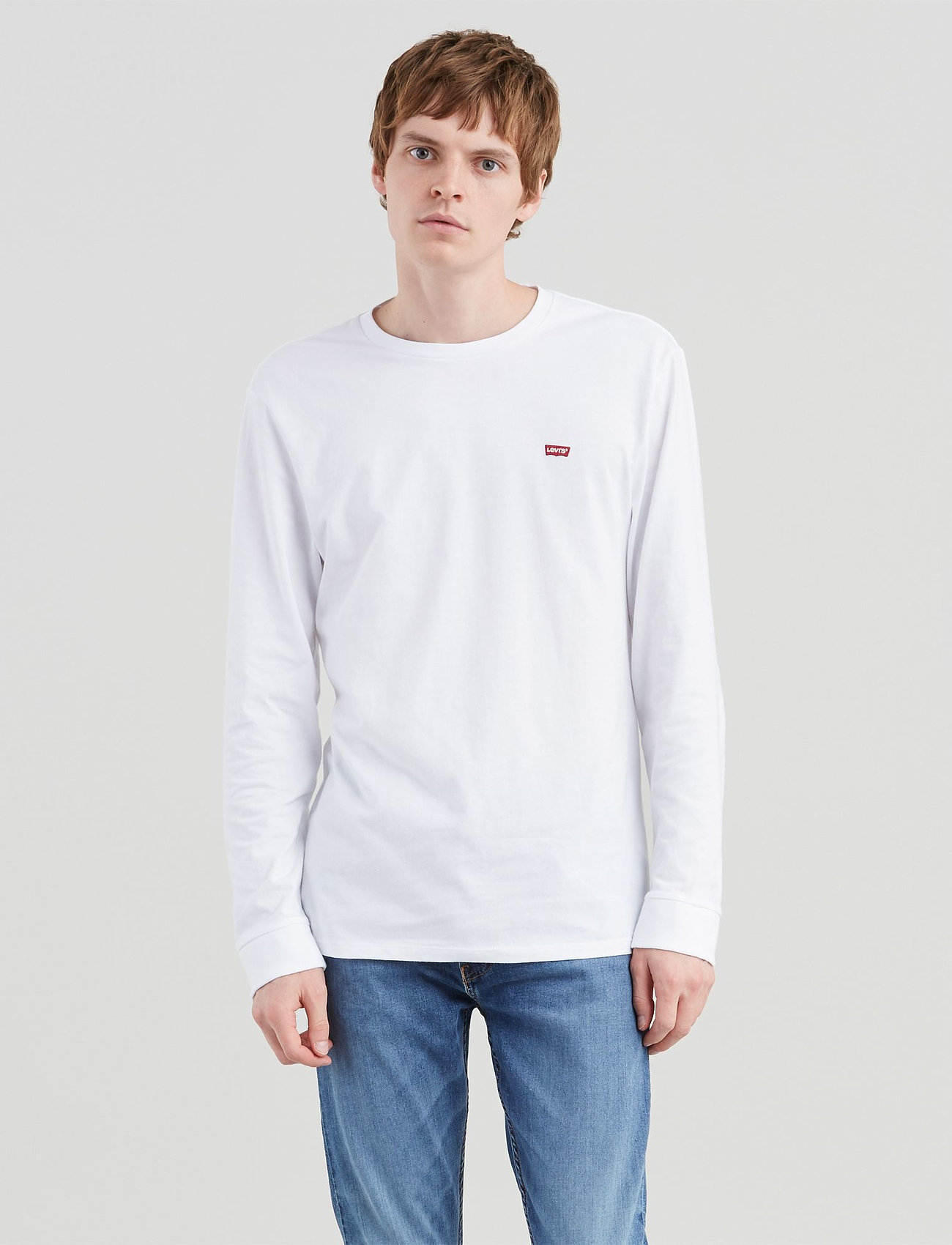 Levi's Ls Original Hm Tee Cotton +, XL, T-shirts, Weiß - Long-sleeved, Männerswear