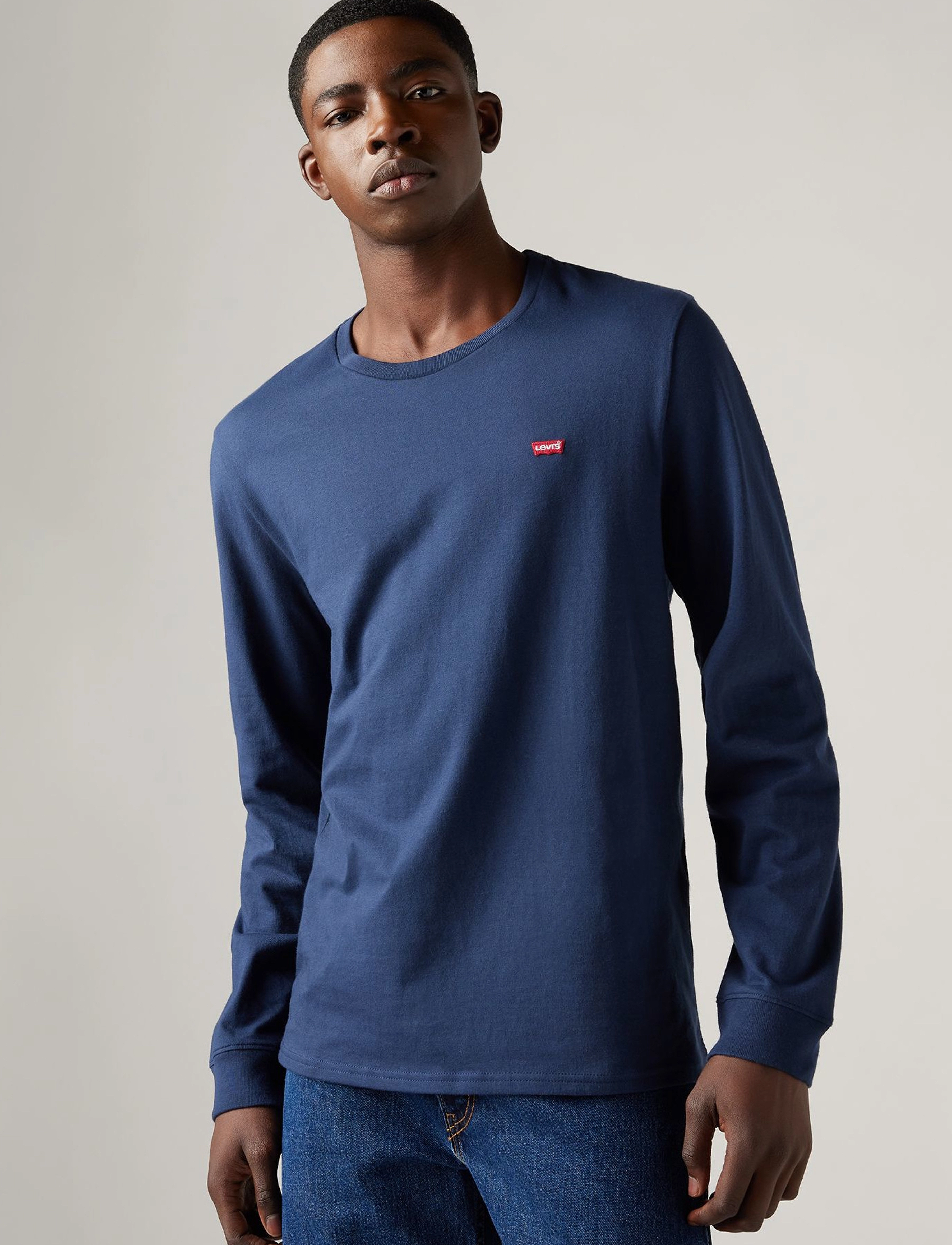 Levi's Ls Original Hm Tee Navy Blazer, Mænd, Langærmet T-shirt, Navy, Str: L