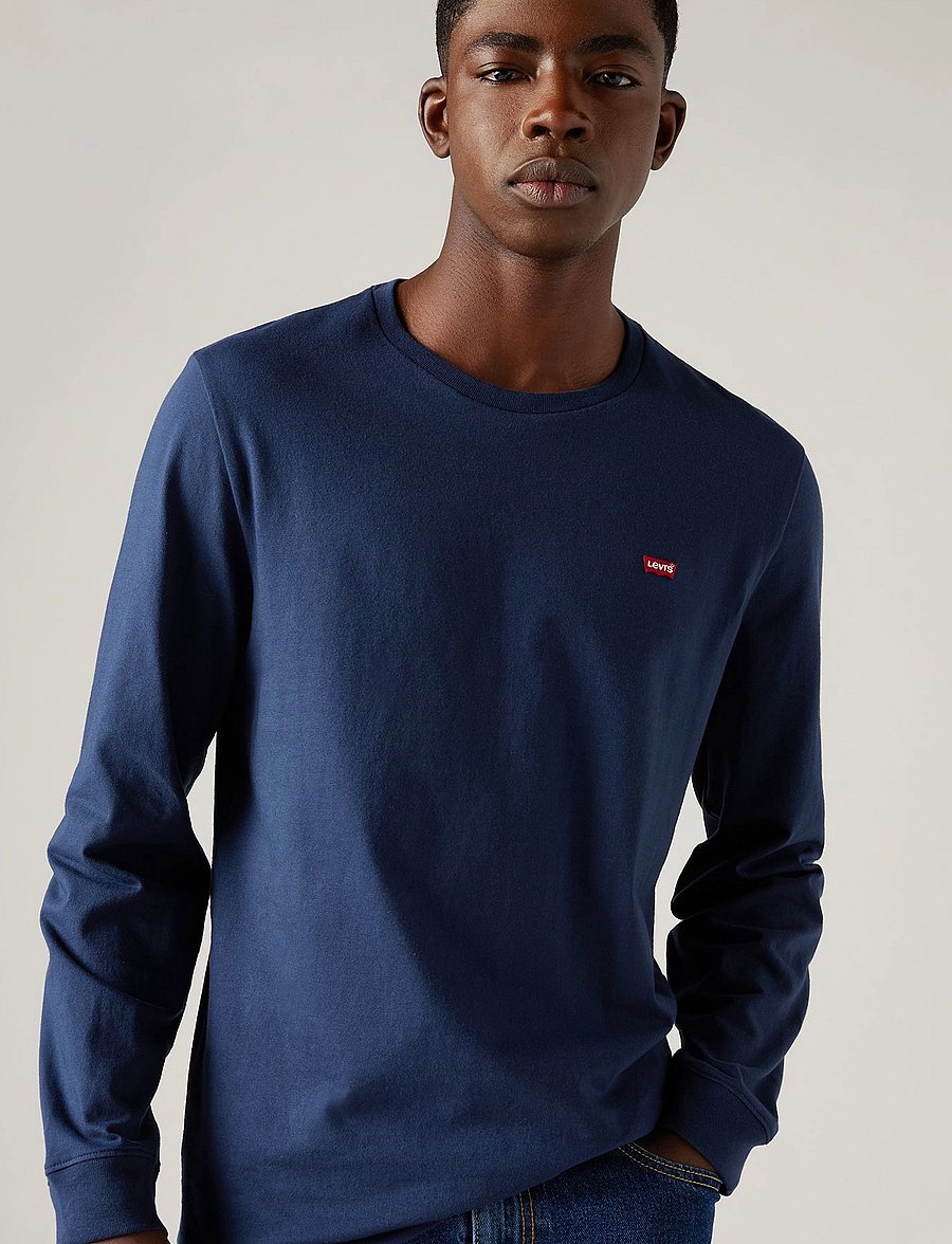 Levi's® - LS ORIGINAL HM TEE NAVY BLAZER - langärmelige t-shirts - bluesw - 5