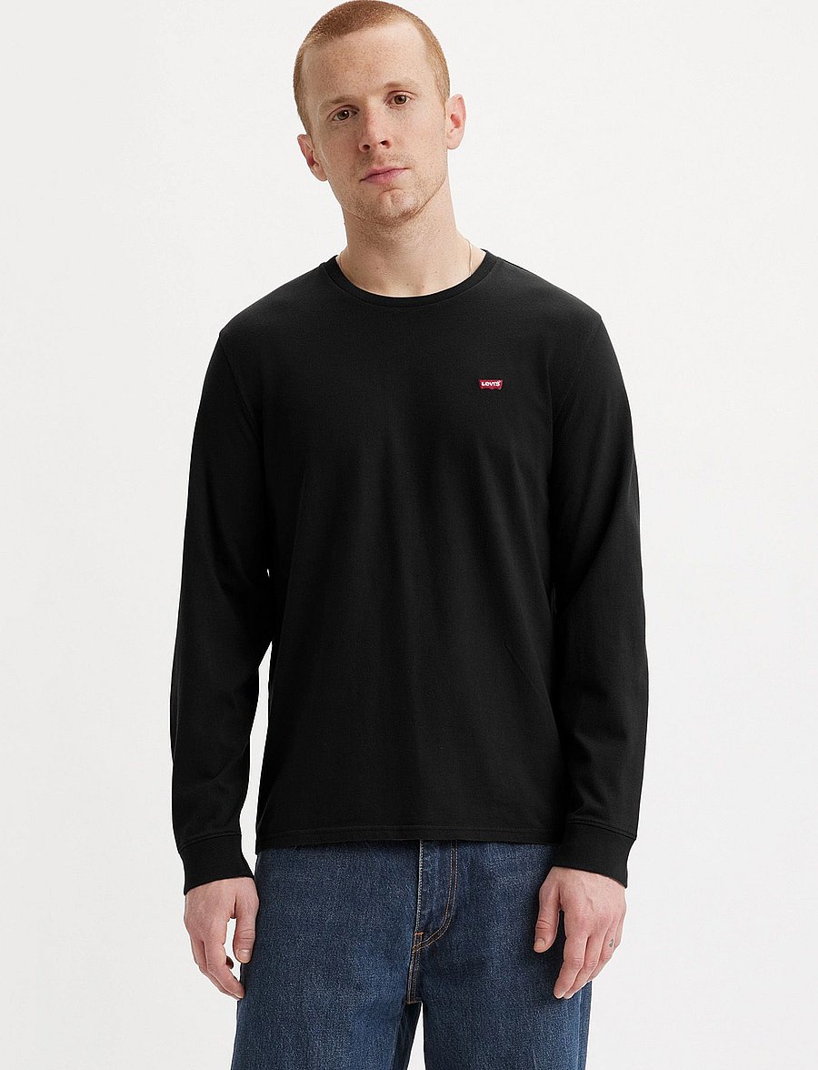 Levi's® - LS ORIGINAL HM TEE MINERAL BLA - long-sleeved t-shirts - blacks - 3