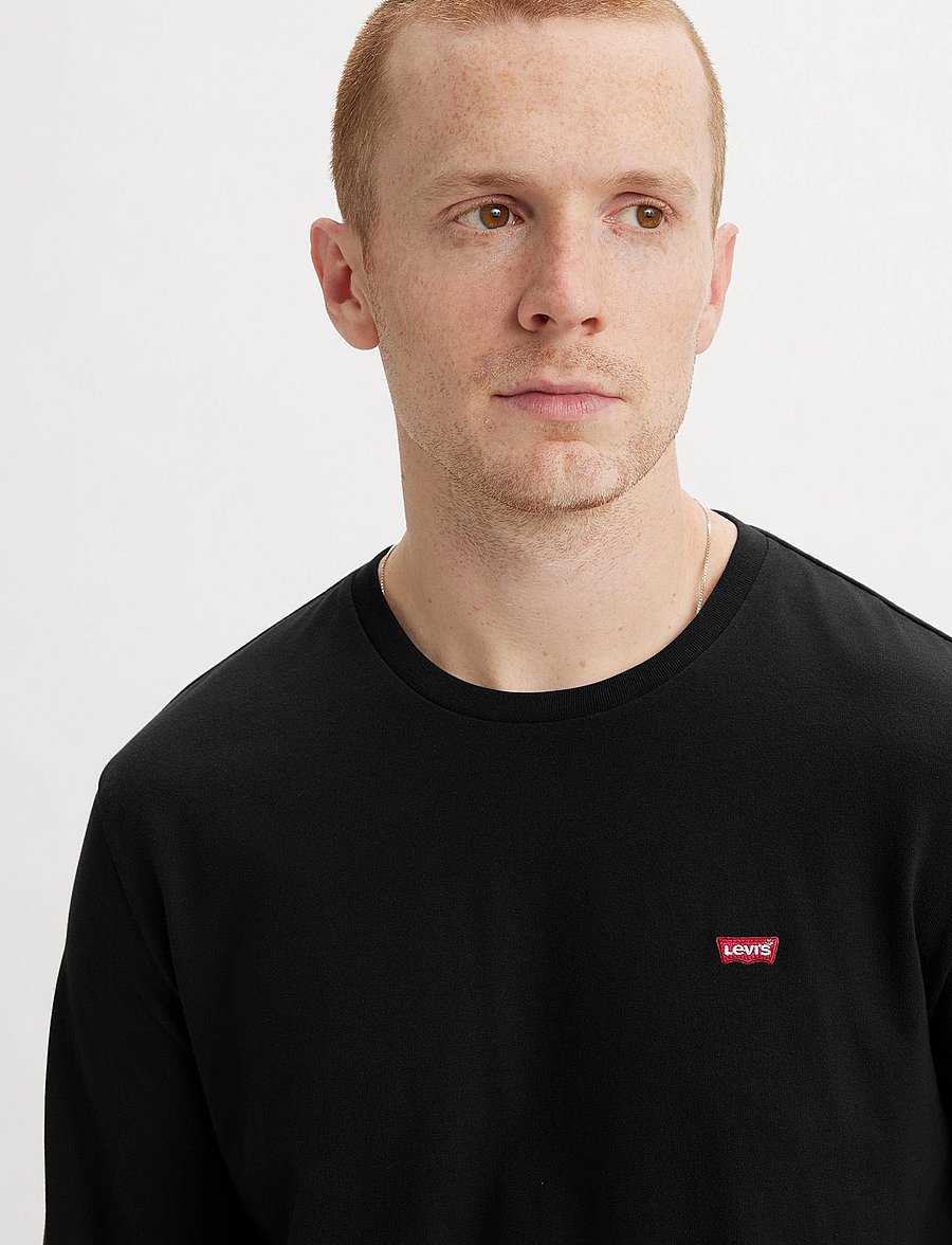Levi's® - LS ORIGINAL HM TEE MINERAL BLA - long-sleeved t-shirts - blacks - 5
