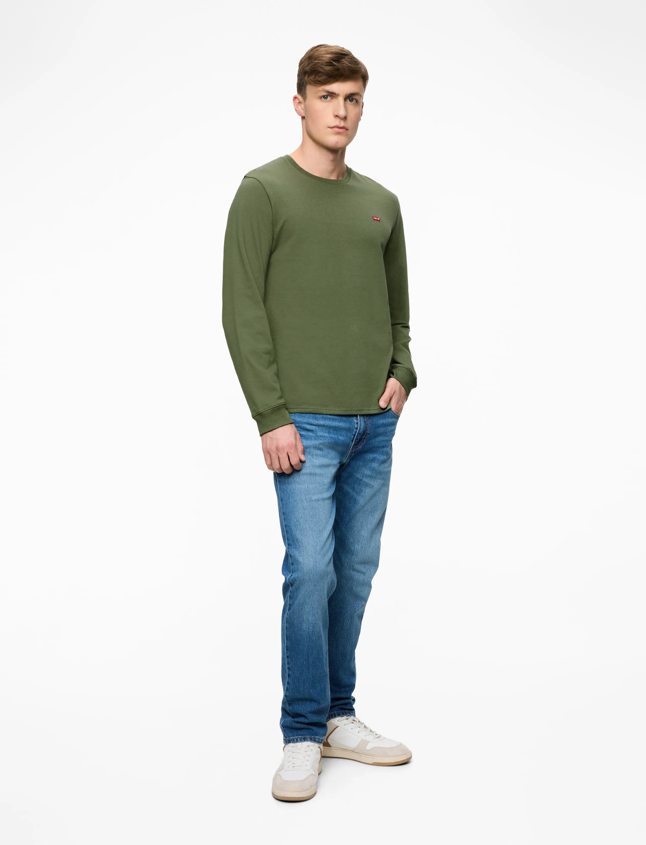 Levi's® - LS ORIGINAL HM TEE BLUISH OLIV - shop efter stil - greens - 2