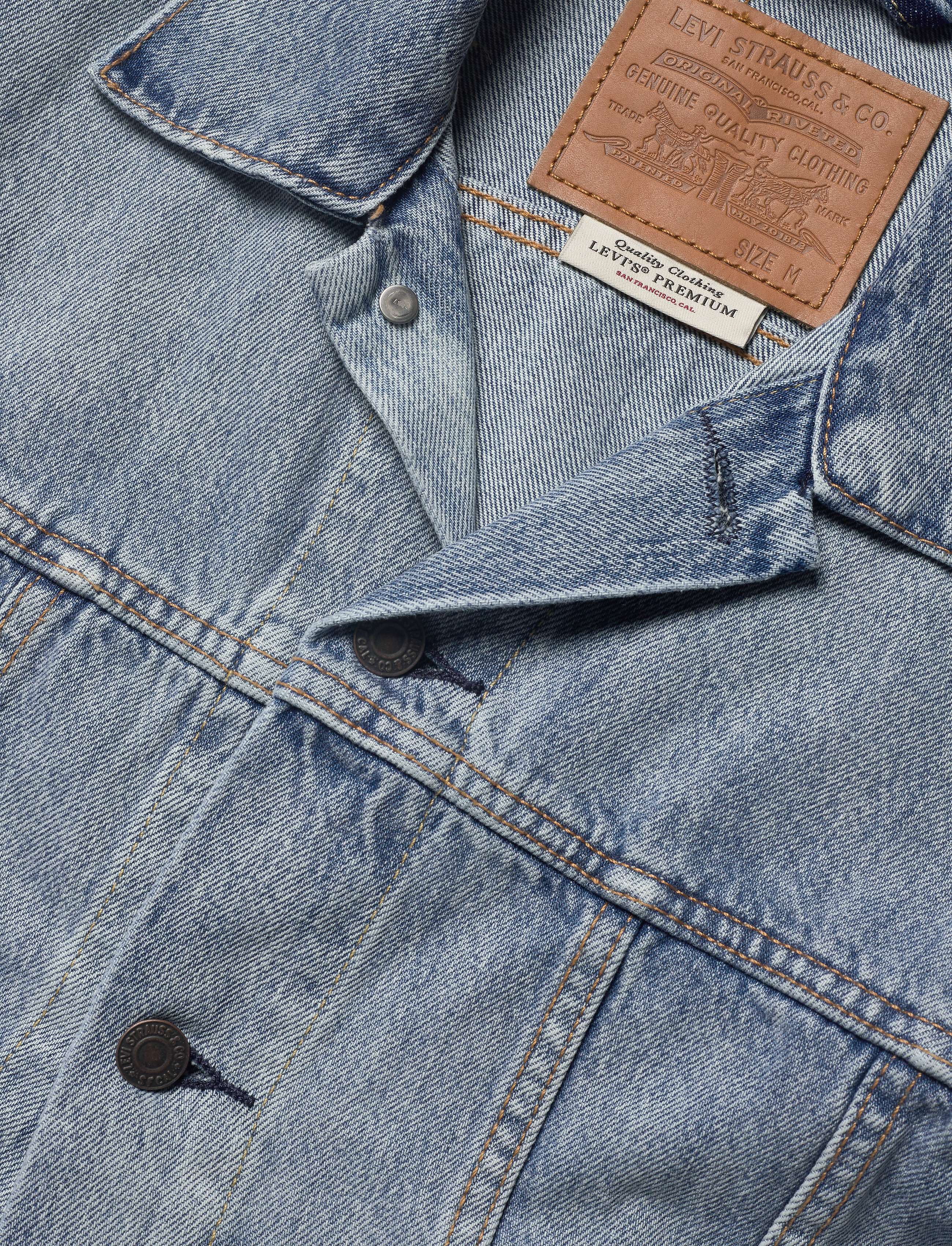 LEVI´S Men - IRONIC ICONIC TRUCKER ROPE BRI - light indigo - worn in - 2