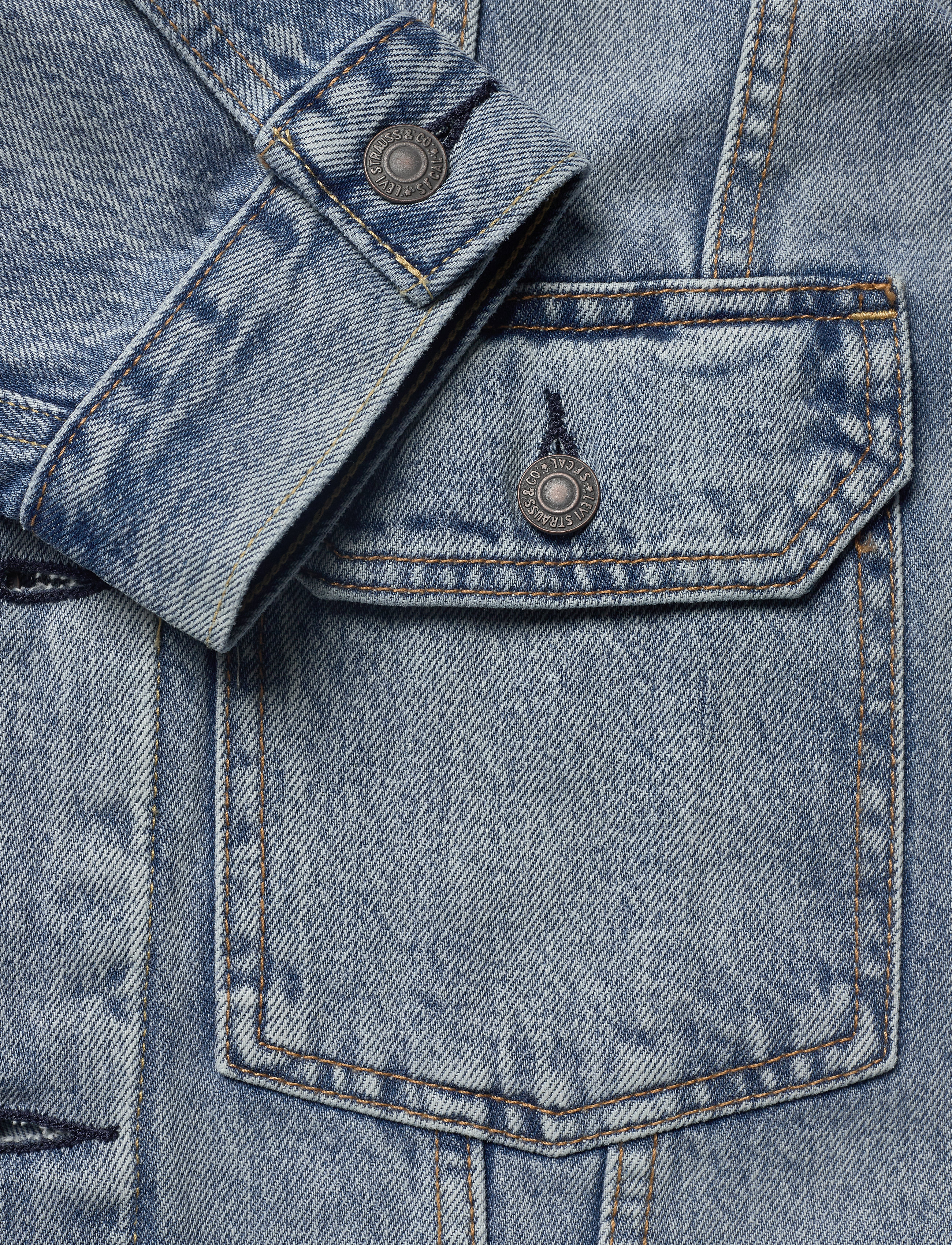 LEVI´S Men - IRONIC ICONIC TRUCKER ROPE BRI - light indigo - worn in - 3