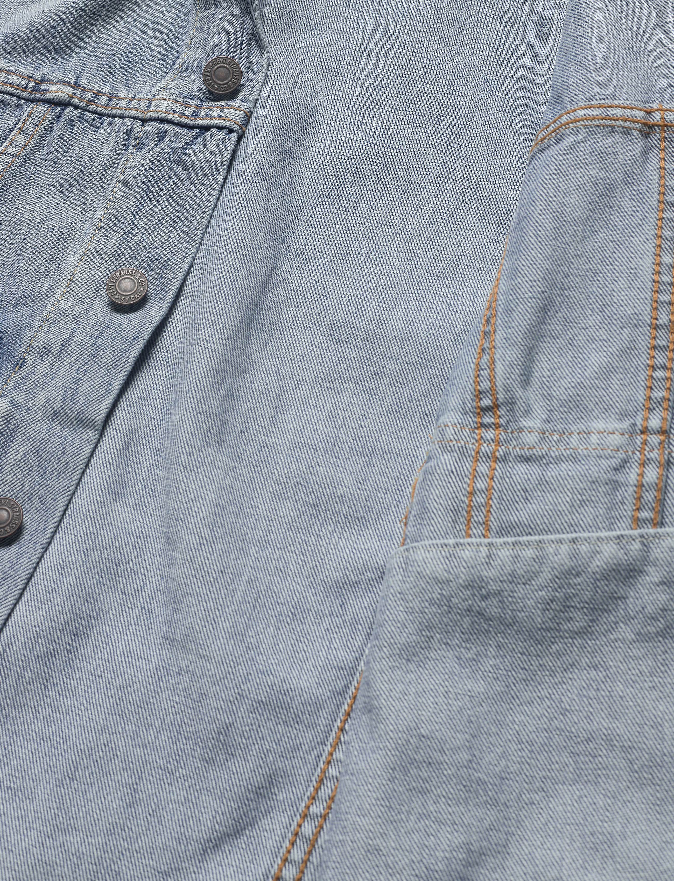 LEVI´S Men - IRONIC ICONIC TRUCKER ROPE BRI - light indigo - worn in - 4